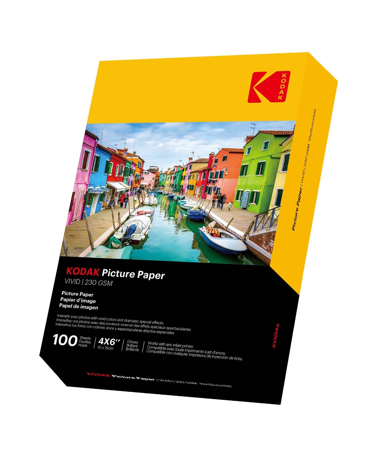 KODAK Photo Paper Gloss 4″x6″, 100 Count, 66lb-230g/m2 Weight, 11.9 mil Thick