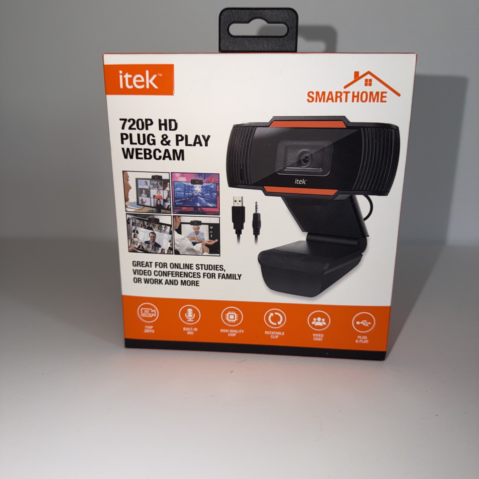 iTek Smart Home HD 720P Plug and Play Webcam w/ Built-in Microphone – 30fps