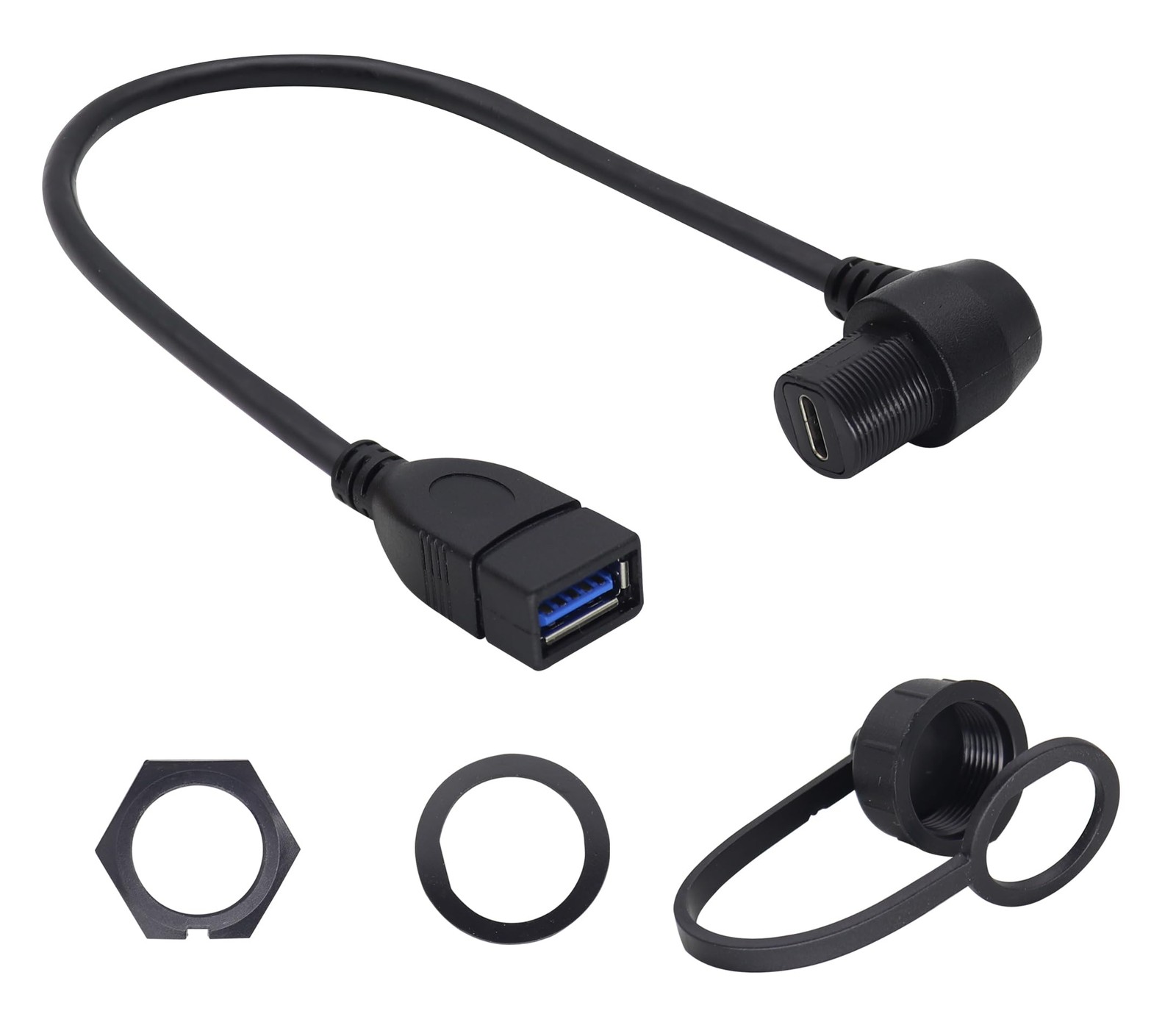 zdyCGTime Right & Left Angled 90 Degree USB Type-C to A 3.0 female 0.3M