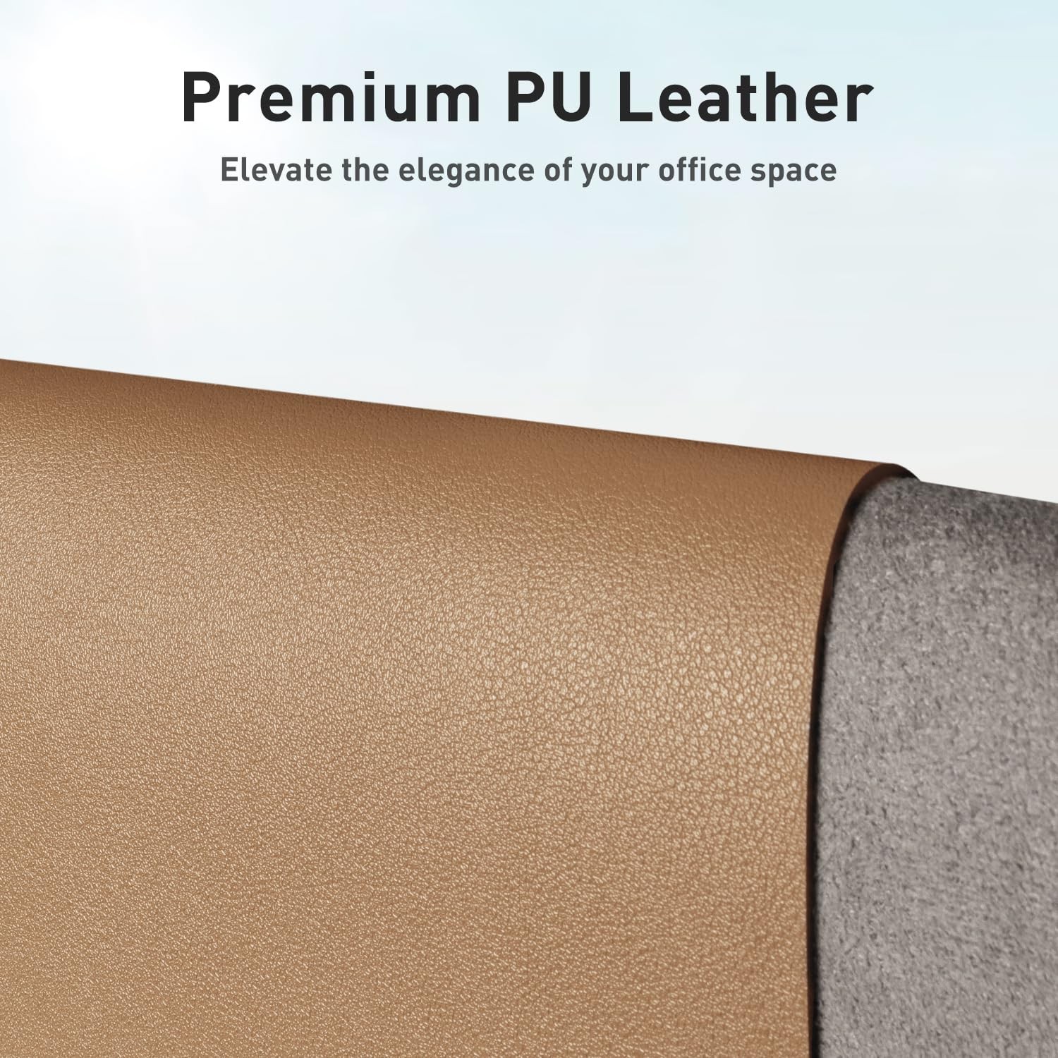 Aothia Faux Leather Desk Mat Waterproof Desk Pad Khaki 48 X 17
