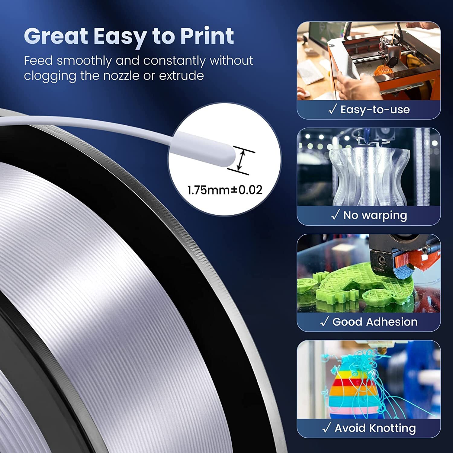 【Buy 4 Get 6】 SUNLU PLA+ PETG PLA TPU Silk 3D Printer Filament 1.75mm 1KG/0.25KG