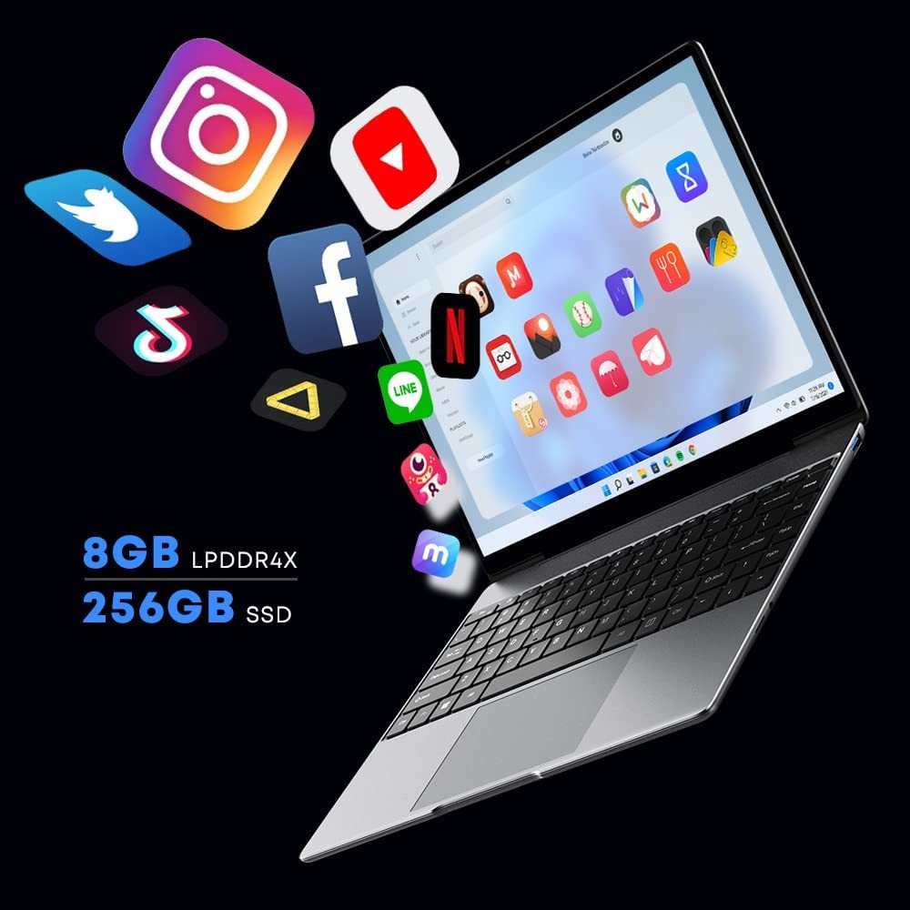 CHUWI 14.1 Inch Touchscreen Laptop, Intel N5100 Quad Core, 8GB 256GB SSD, Win 11