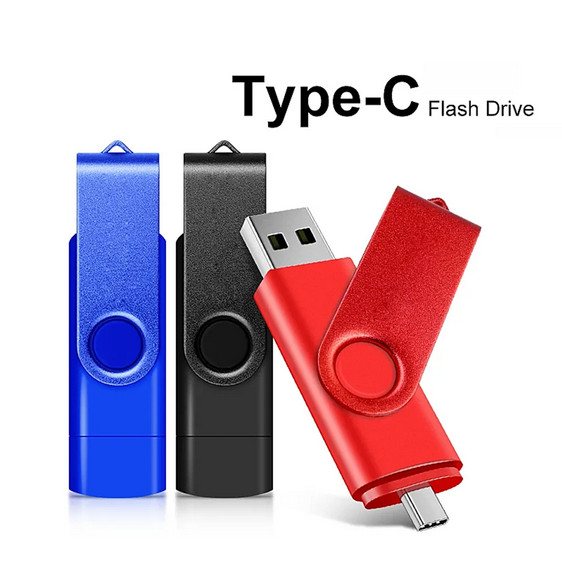 Type-C OTG USB Flash Drive 2-in-1 Memory Photo Stick Pen Drive Android PC 256GB