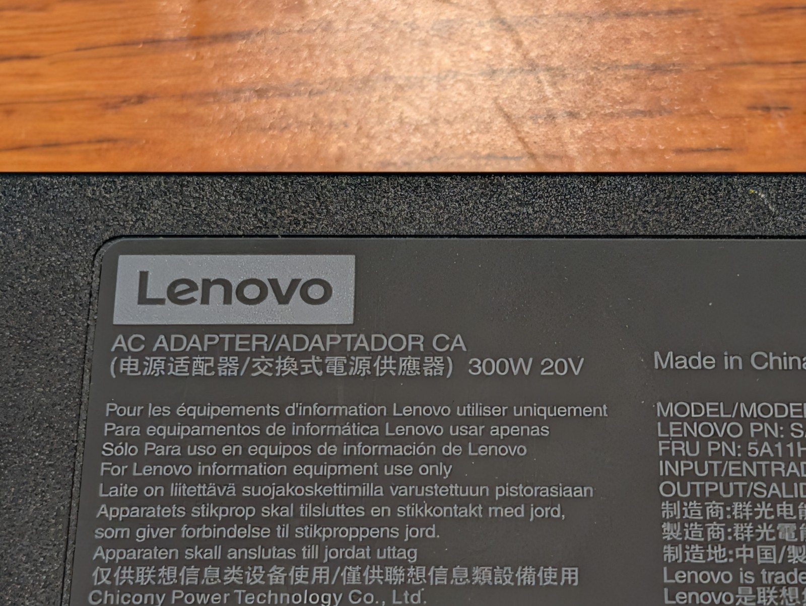 Genuine 300W Lenovo AC Power Adapter for Legion Pro 5 5i – Square Plug Charger
