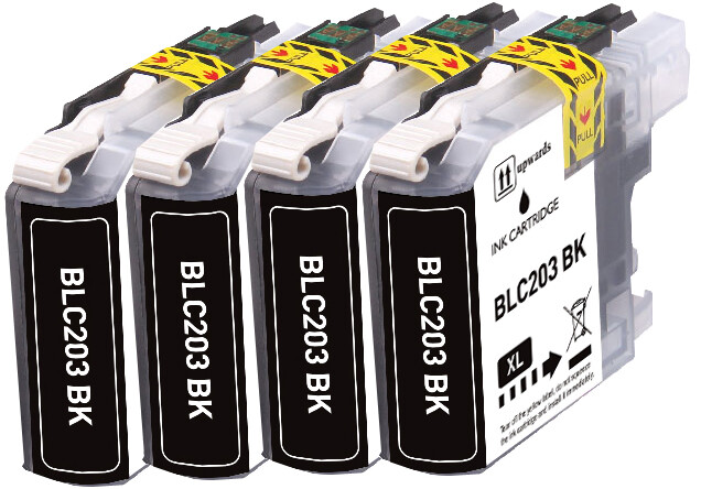 4 PK BLACK Premium Ink fits Brother LC203 MFC-J480DW MFC-J5320DW MFC-J4320DW