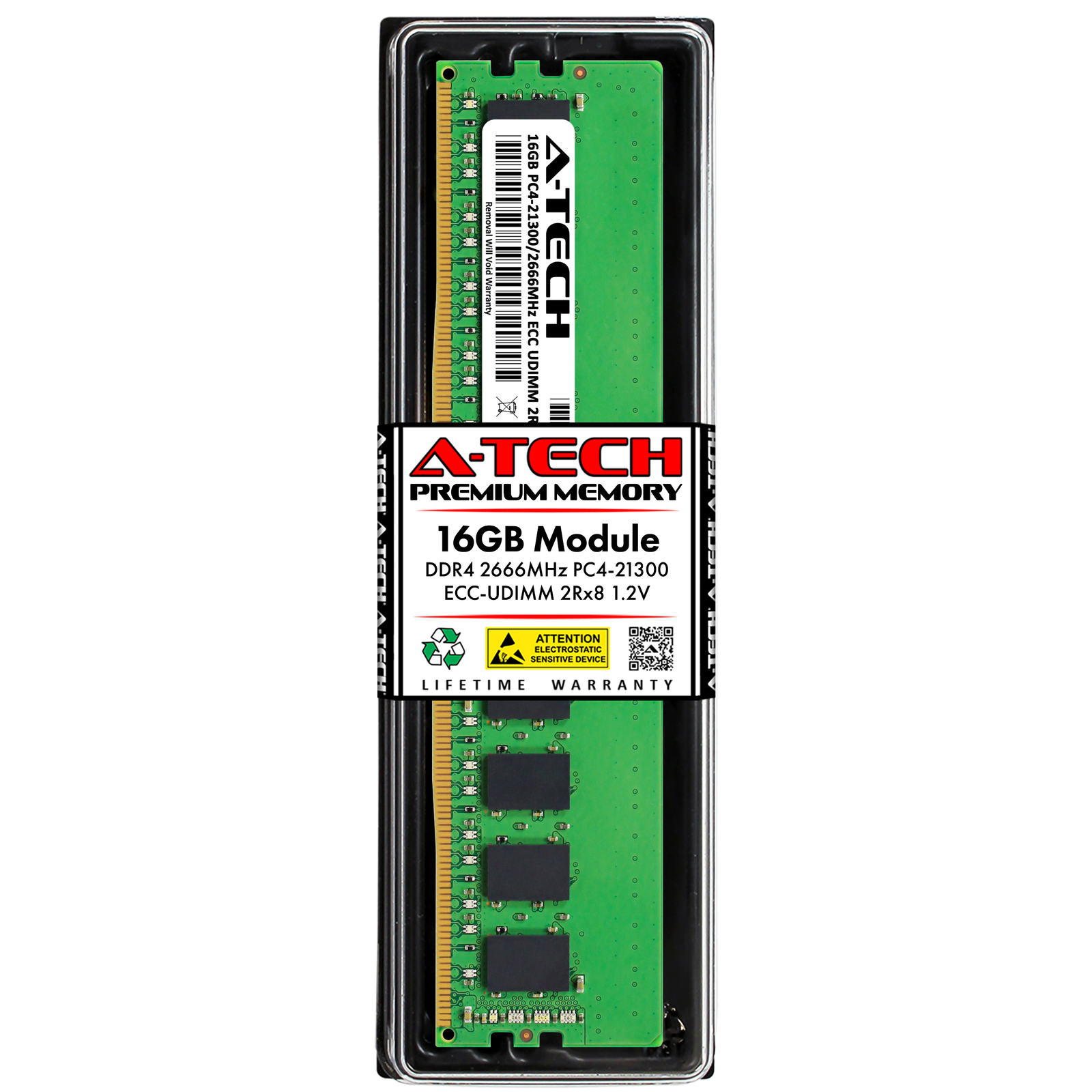 A-Tech 16GB 2Rx8 PC4-21300 ECC Unbuffered UDIMM DDR4 2666 MHz Server Memory RAM
