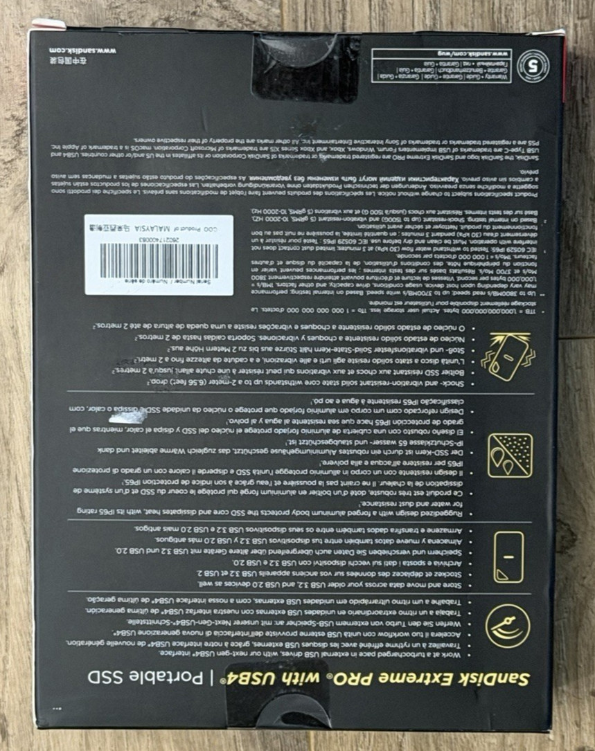 SanDisk E82 Extreme Pro Portable SSD USB4 2TB Type-C SDSSDE82-2T00-G25 NEW