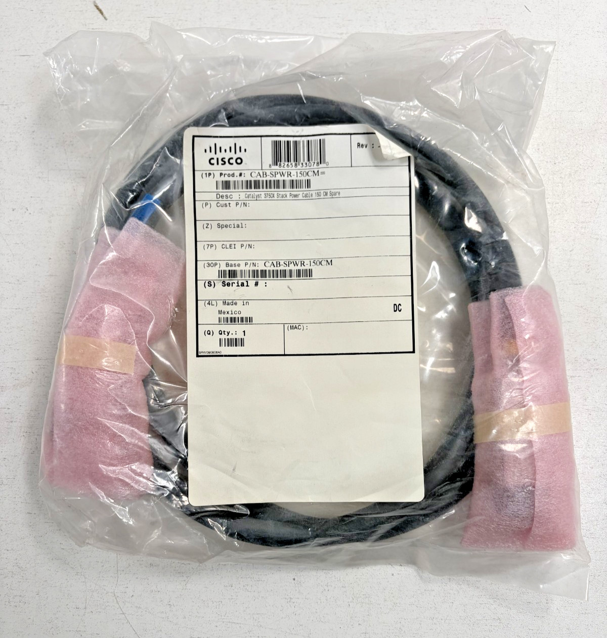 Lot of 2 Cisco CAB-SPWR-150CM Stack Power/Power-Sharing Cable 37-1121-01 5Ft