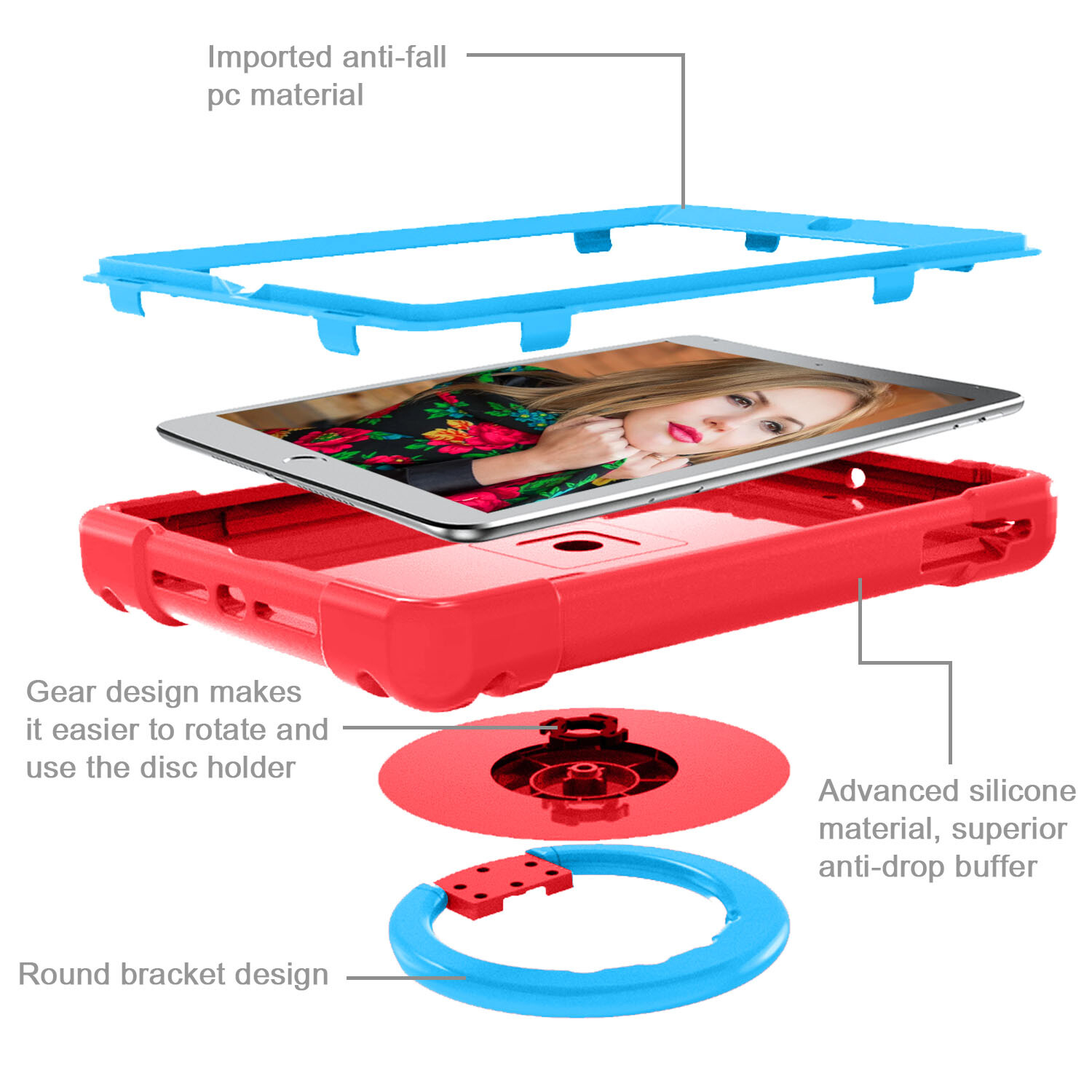 For iPad Pro 11-in 1st 2nd 3rd 4th Generation Shockproof Rotate Case Cover Stand