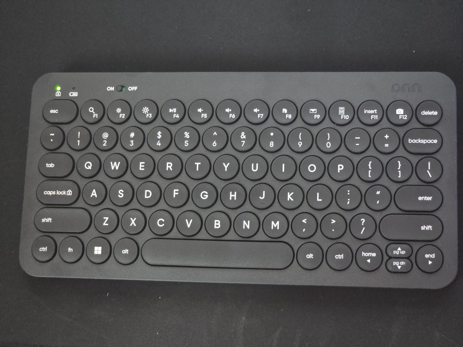 Onn Compact Wireless Keyboard, Noise Reduction, USB Receiver, 78 Keys, Black