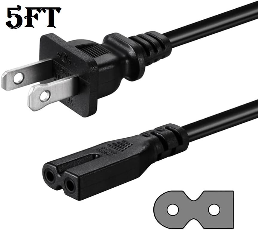 Polarized AC Power Cord Cable Connector for Sony ZS-RS60BT Bluetooth Boombox