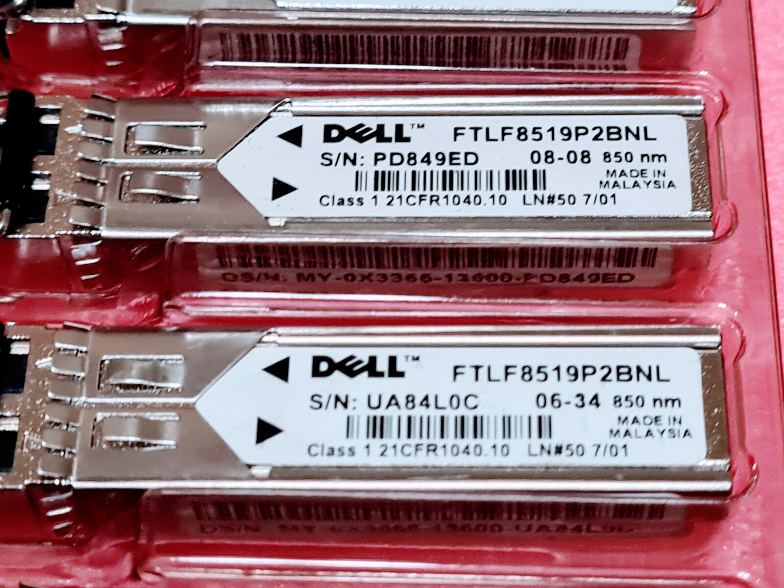 Genuine 0X3366 Dell 1/2Gbps 1000Base-SX Multi-Mode 500m 850nm LC FTRJ8519P2BNL