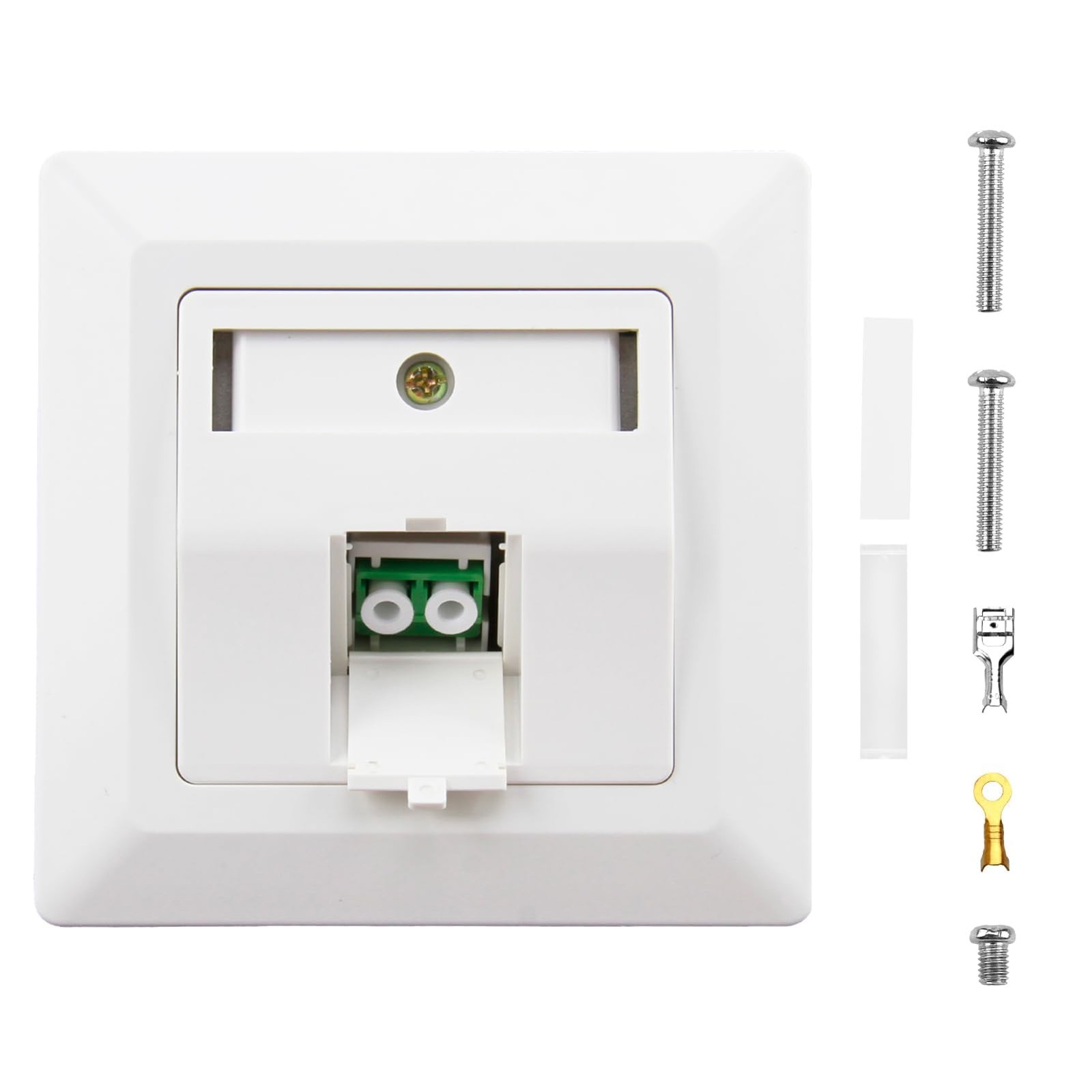 Fiber Optic Junction Box 1x Duplex LCAPC Keystone Fiber Surface Mount Box White for FTT…
