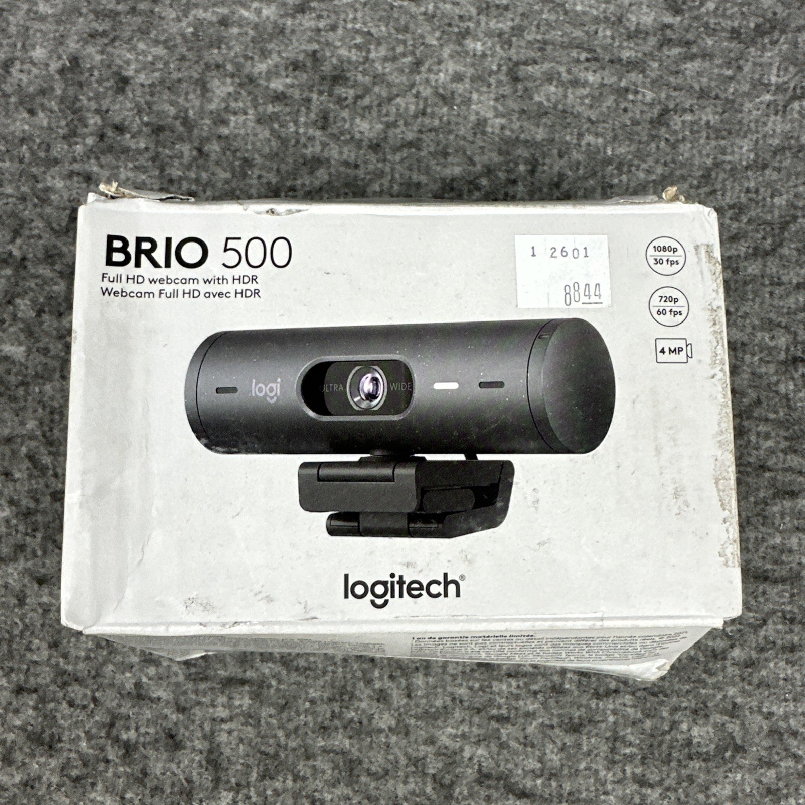 Logitech Brio 500 Full HD Webcam with HDR BLACK Speckle (960-001493) BOX DAMAGE