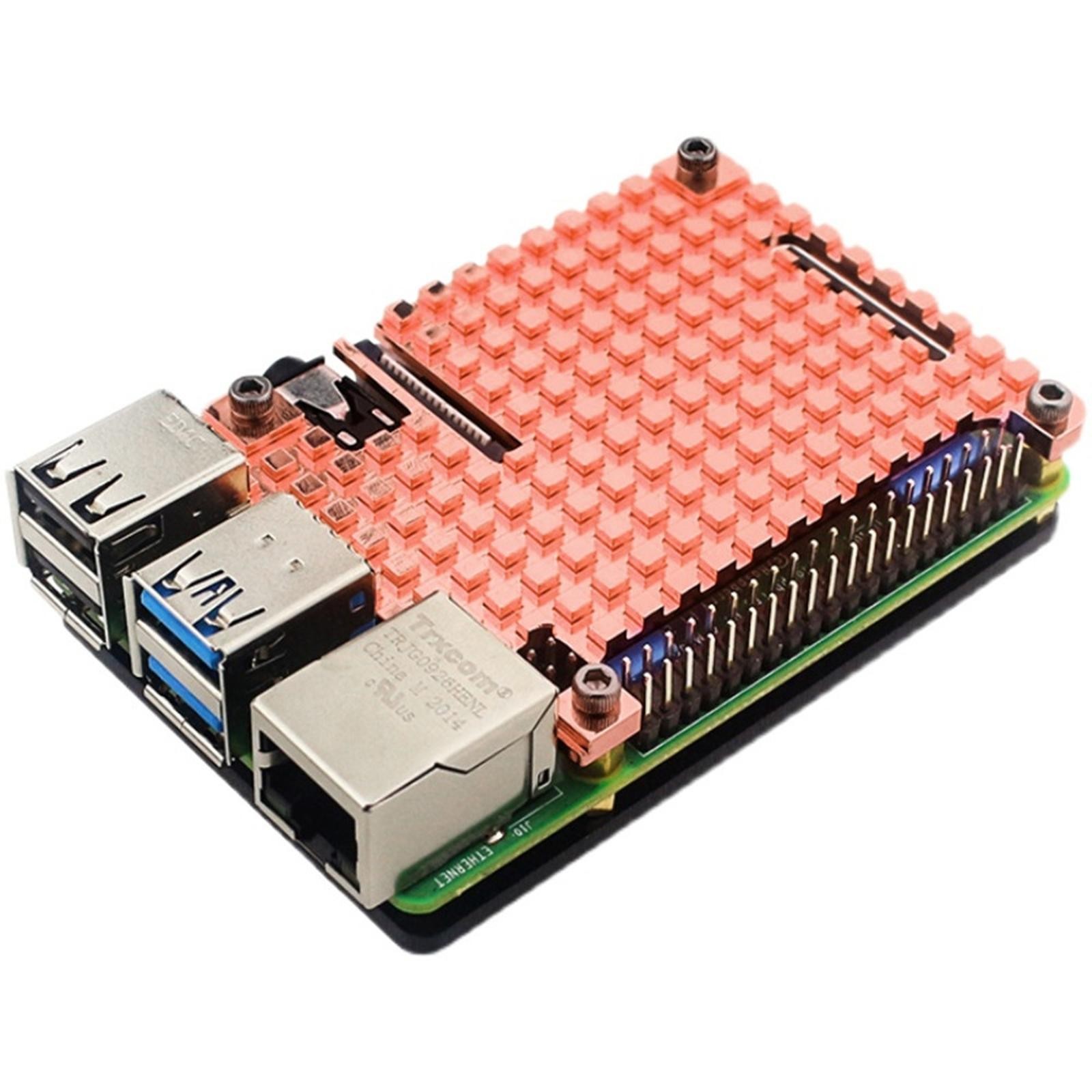 Pure Copper Heatsink Protective Passive Cooling Case Set For Raspberry Pi 4B