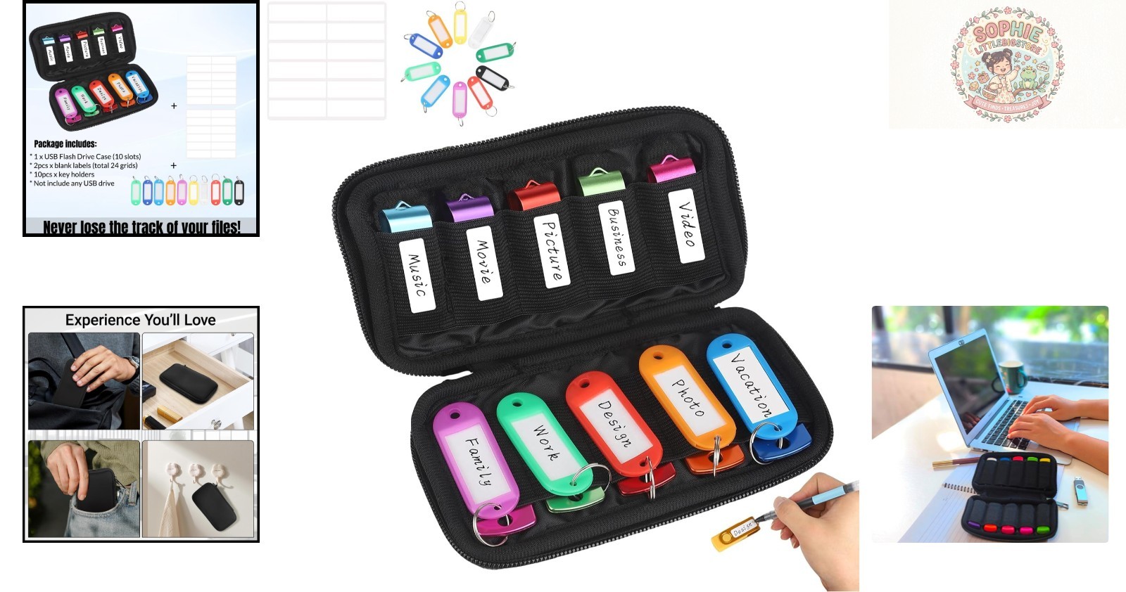 Portable Zippered Neoprene Flash Drive Case – Organize Your USBs with Style