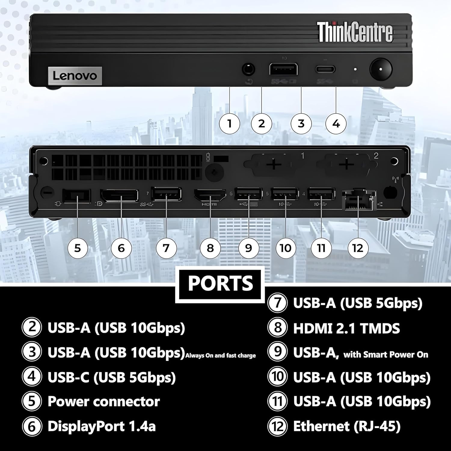 Lenovo ThinkCentre M75q Gen 2 DM Ryzen 5 PRO 4650GE @ 3.3GHz 16GB DDR4 128GB SSD