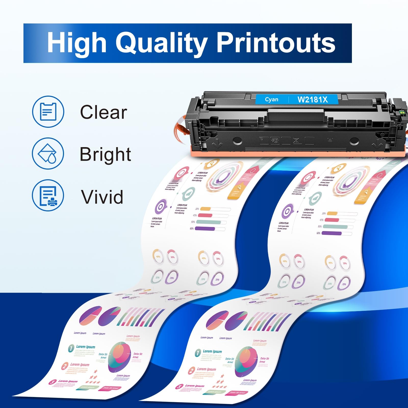 ** NEW HP Toner | 218X / 218A | Black / Color | With Chips | Compatible | 4-Pack
