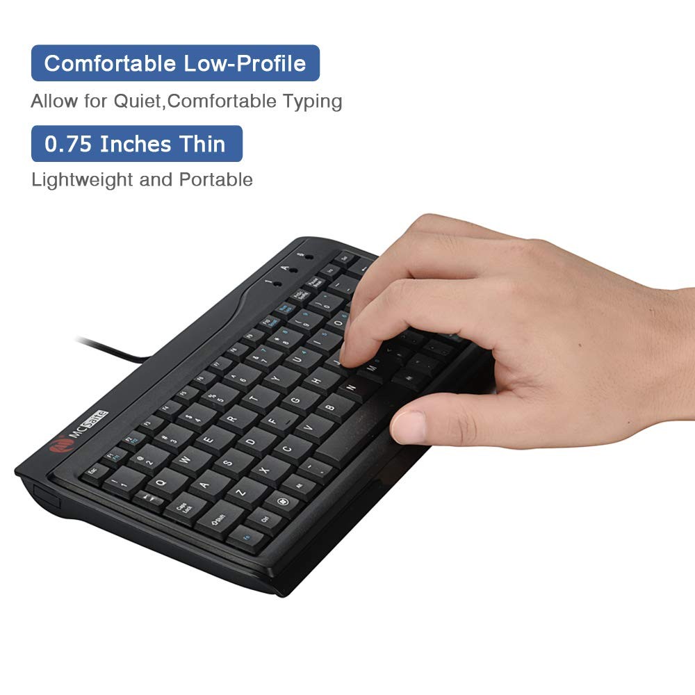Super Mini Wired Keyboard, MCSaite Full Size 78 Keys Keypad Small Portable Fi…
