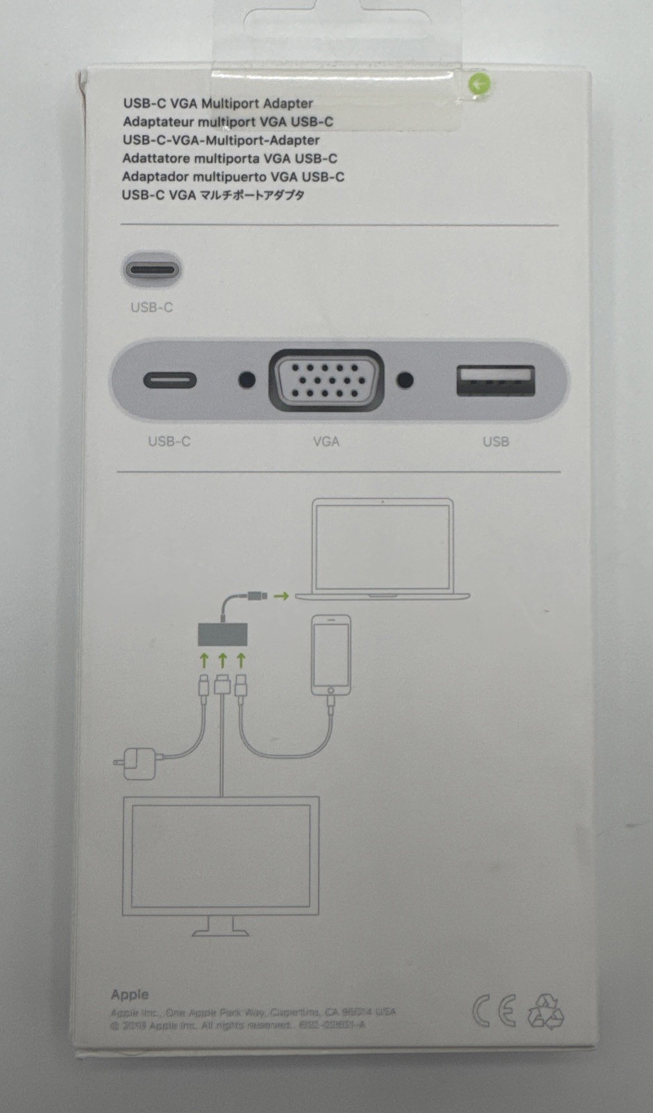 Apple USB-C to VGA Multiport Adapter White MJ1L2AM/A Original A1620