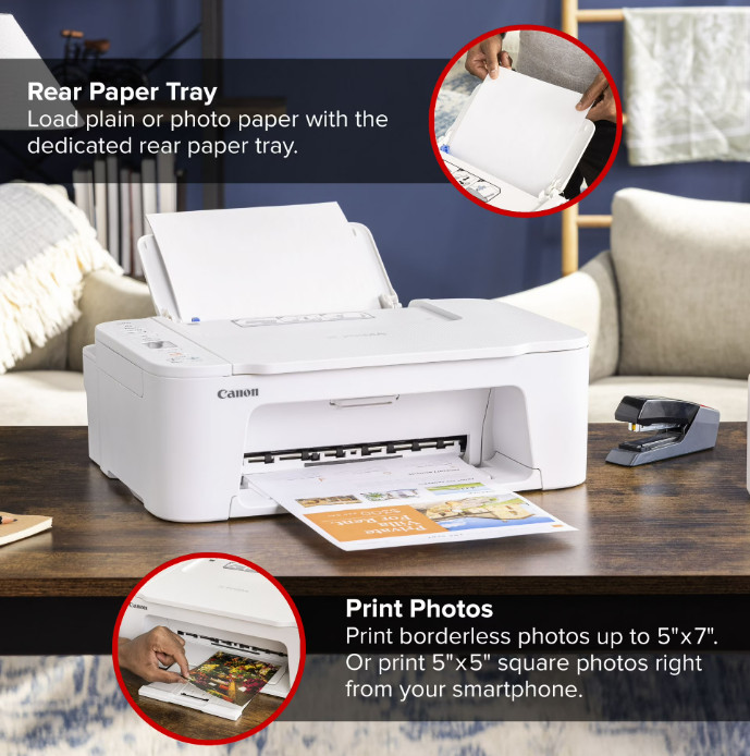 Canon PIXMA TS3722 Wireless All-In-One Inkjet Printer for Home Office