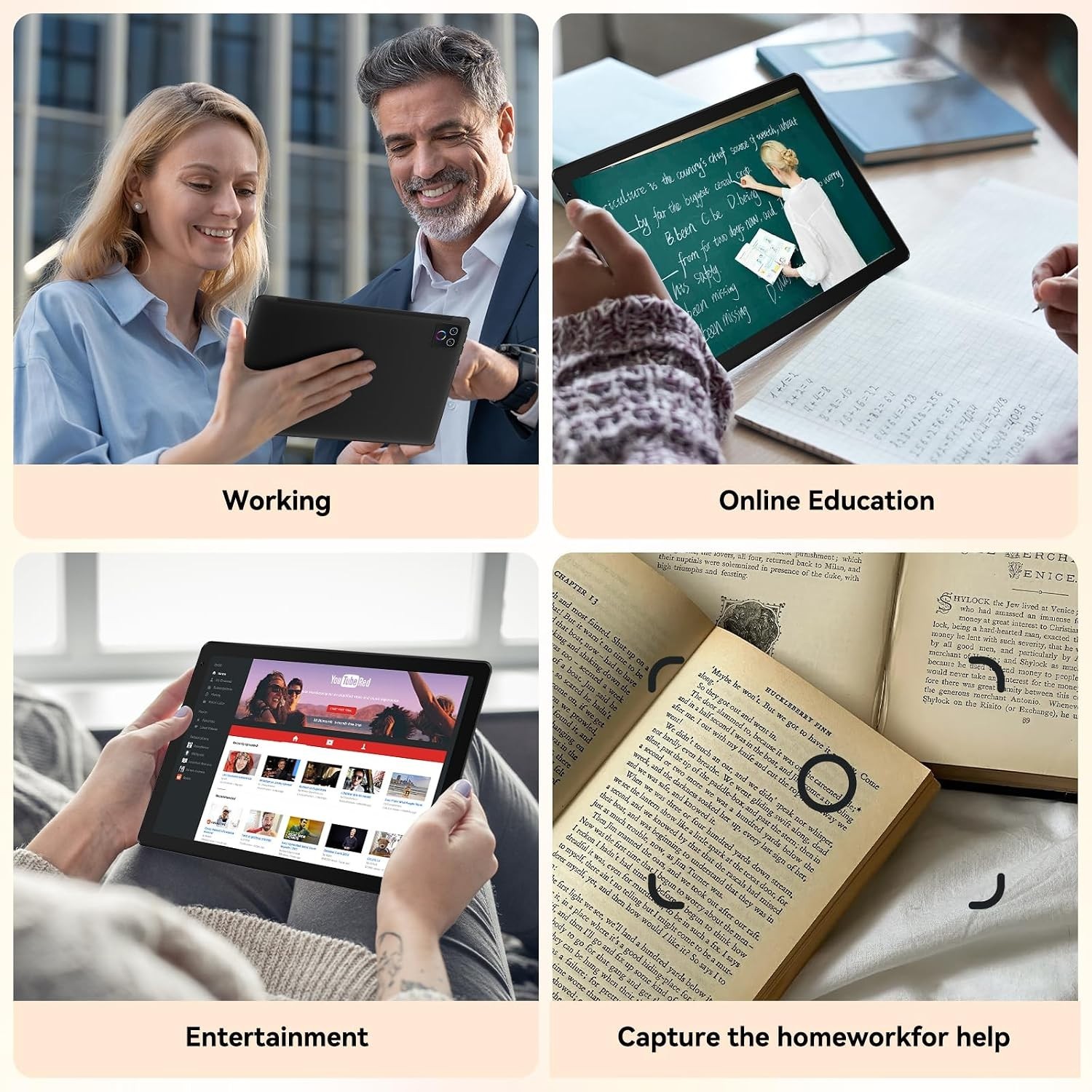 2026 Android 16 10.1″ Tablet with Gemini AI, 8GB + 64GB 1TB Expand Dual SIM Wifi