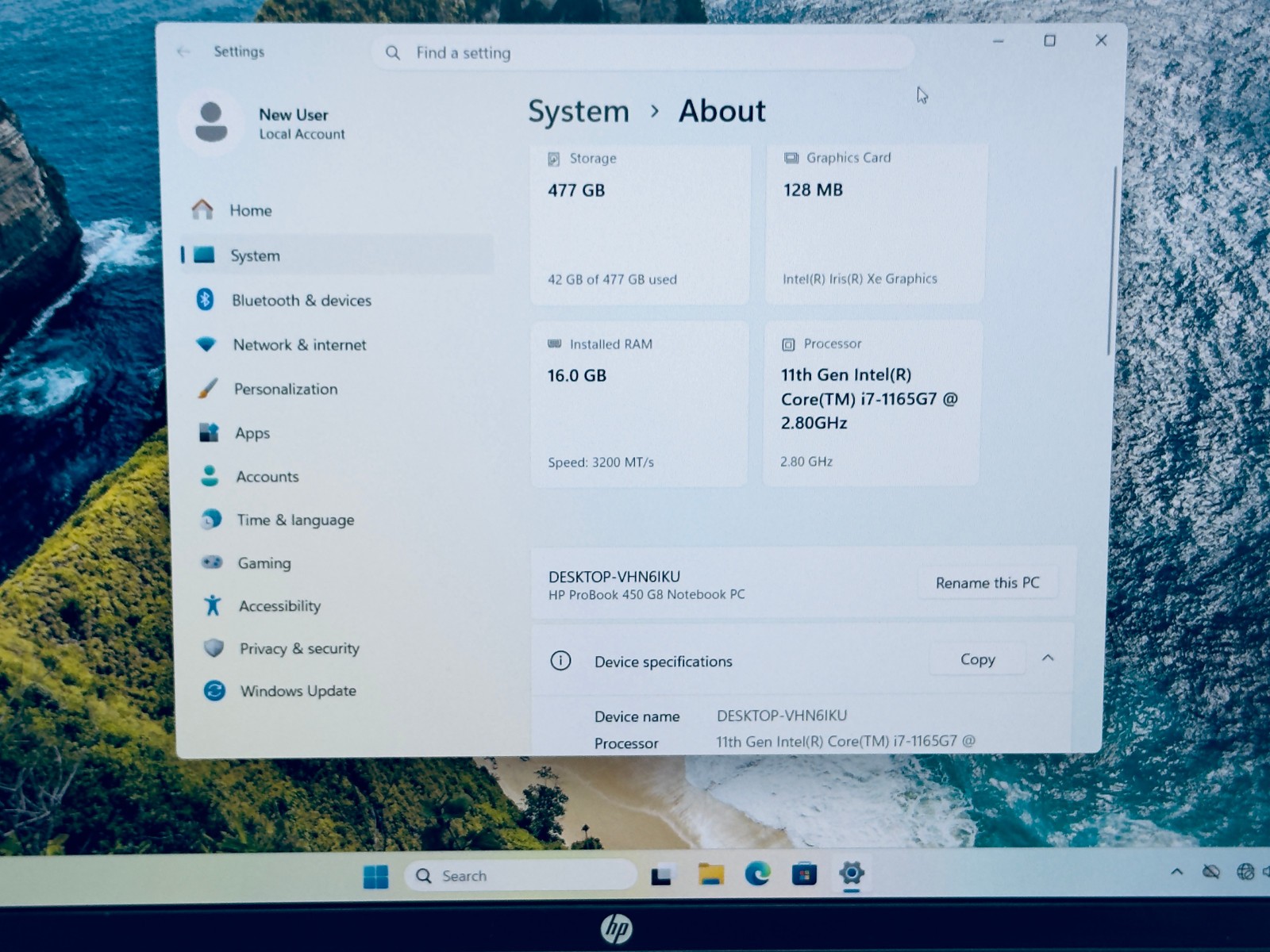 HP ProBook 450 G8 15.6″ Intel i7-1165G7 2.80GHz 512GB NvME SSD 16GB DDR4 10 Key