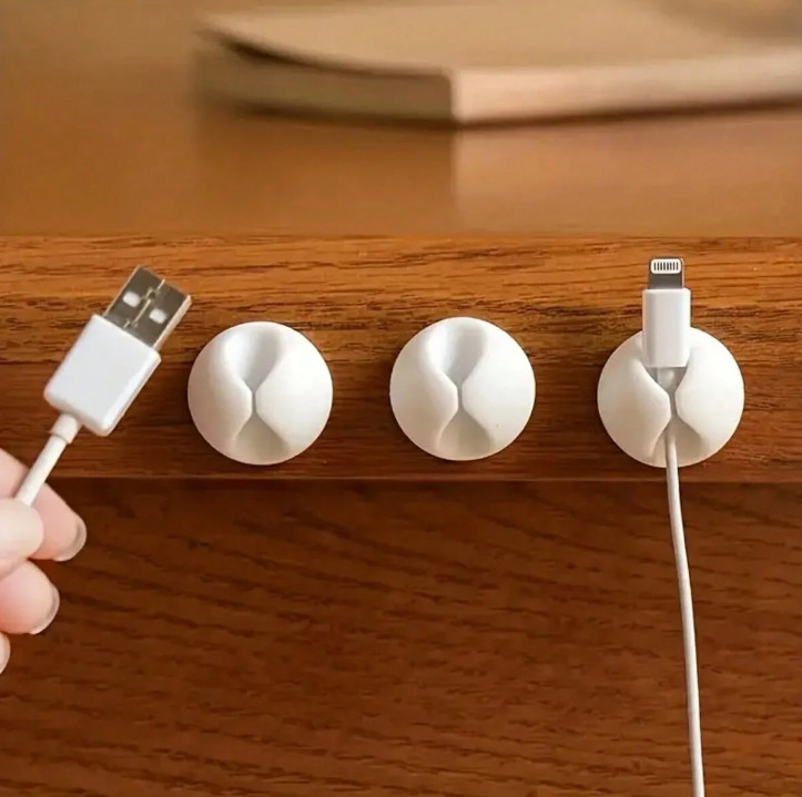 5pcs Desktop Cable Management Kit with Clips, USB Charger, Stand & Organizer