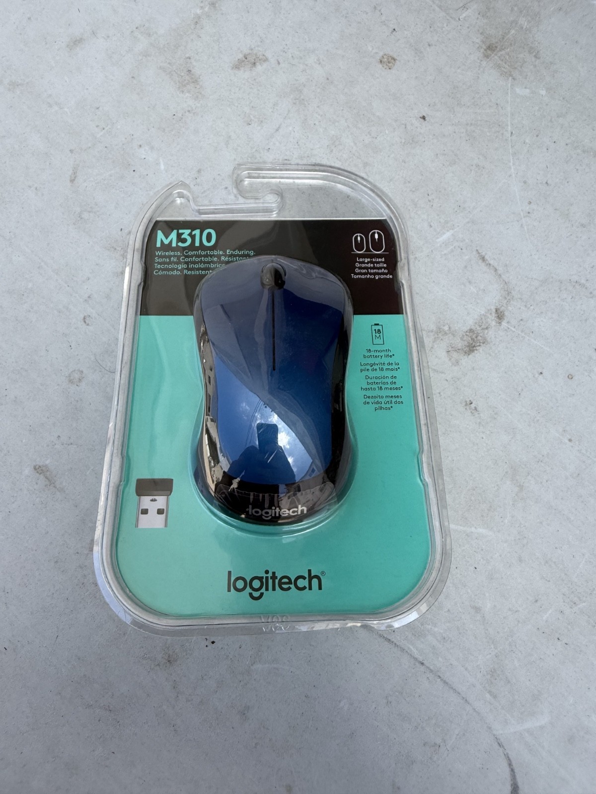 Logitech Wireless Mouse M310 Blue New in Package YT#3