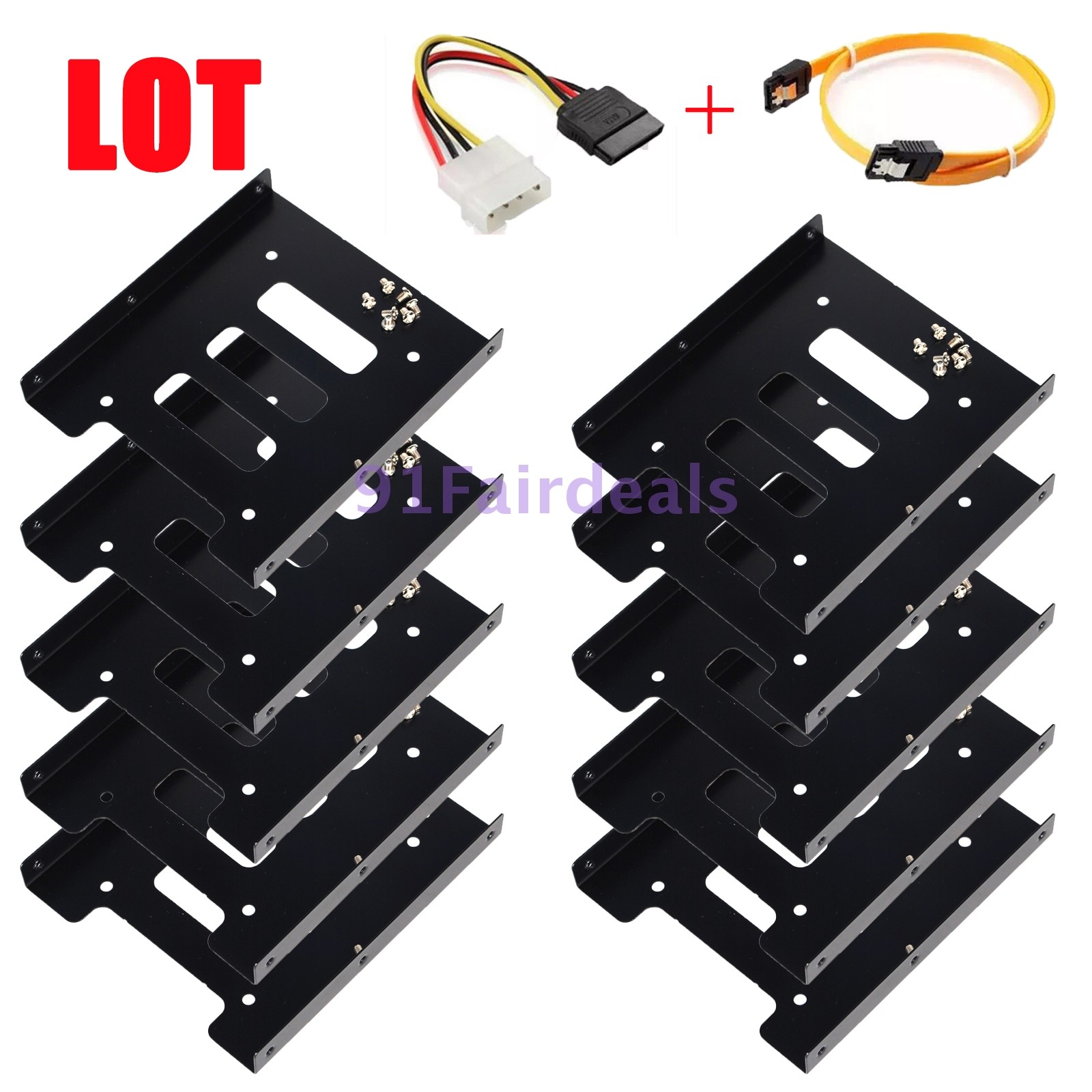 lot 2.5″ to 3.5″ Bay SSD Metal Hard Drive HDD Mounting Bracket Adapter Dock/Tray