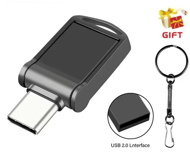 Metal USB Flash Drive 4GB 8GB 16GB Type-C OTG USB 2.0 Memory Stick Mini Pen