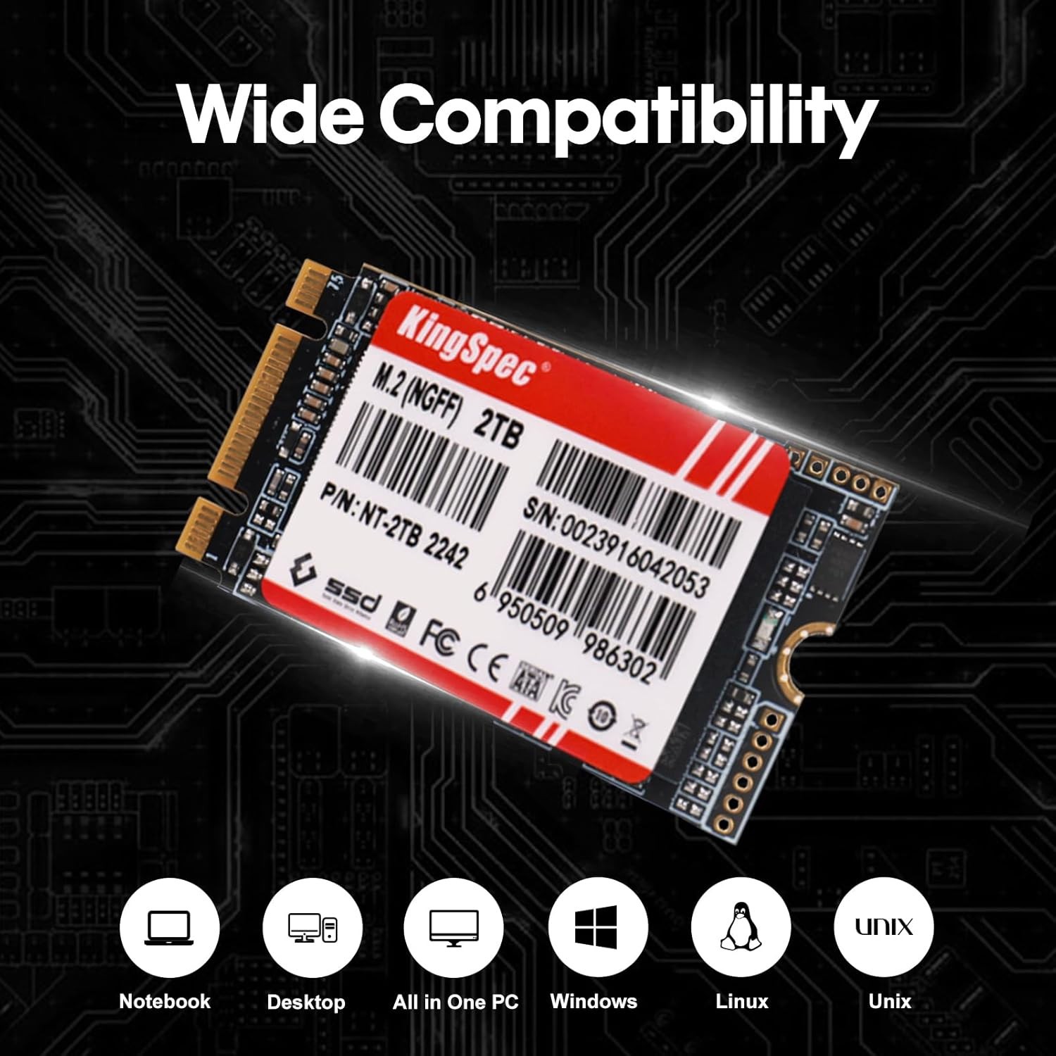KingSpec NT Series 1TB Internal SSD M.2 2242 SATA III – 520MB/s PC Memory