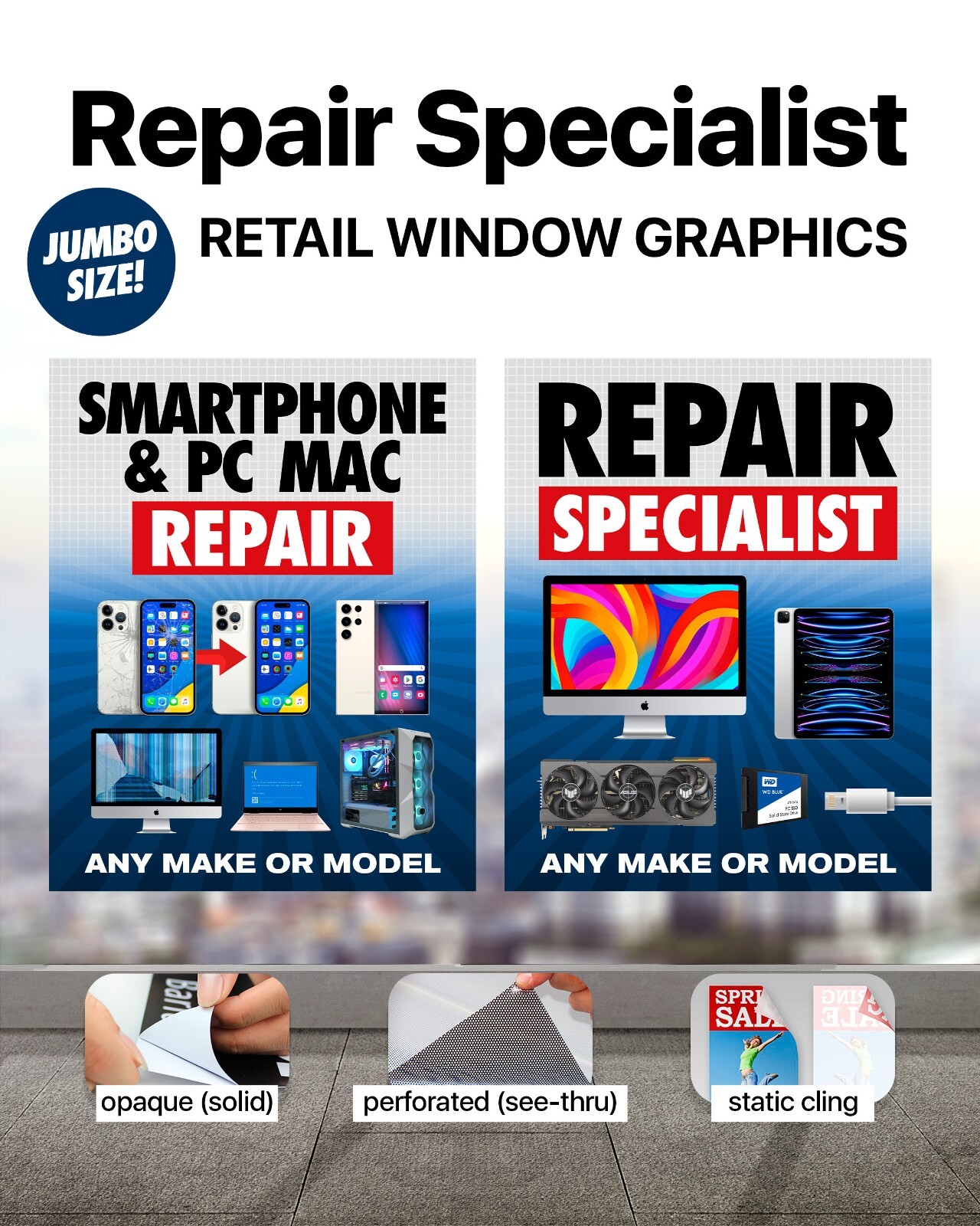 Cell Phone Repair Computer laptop tablet iphone android sign poster banner