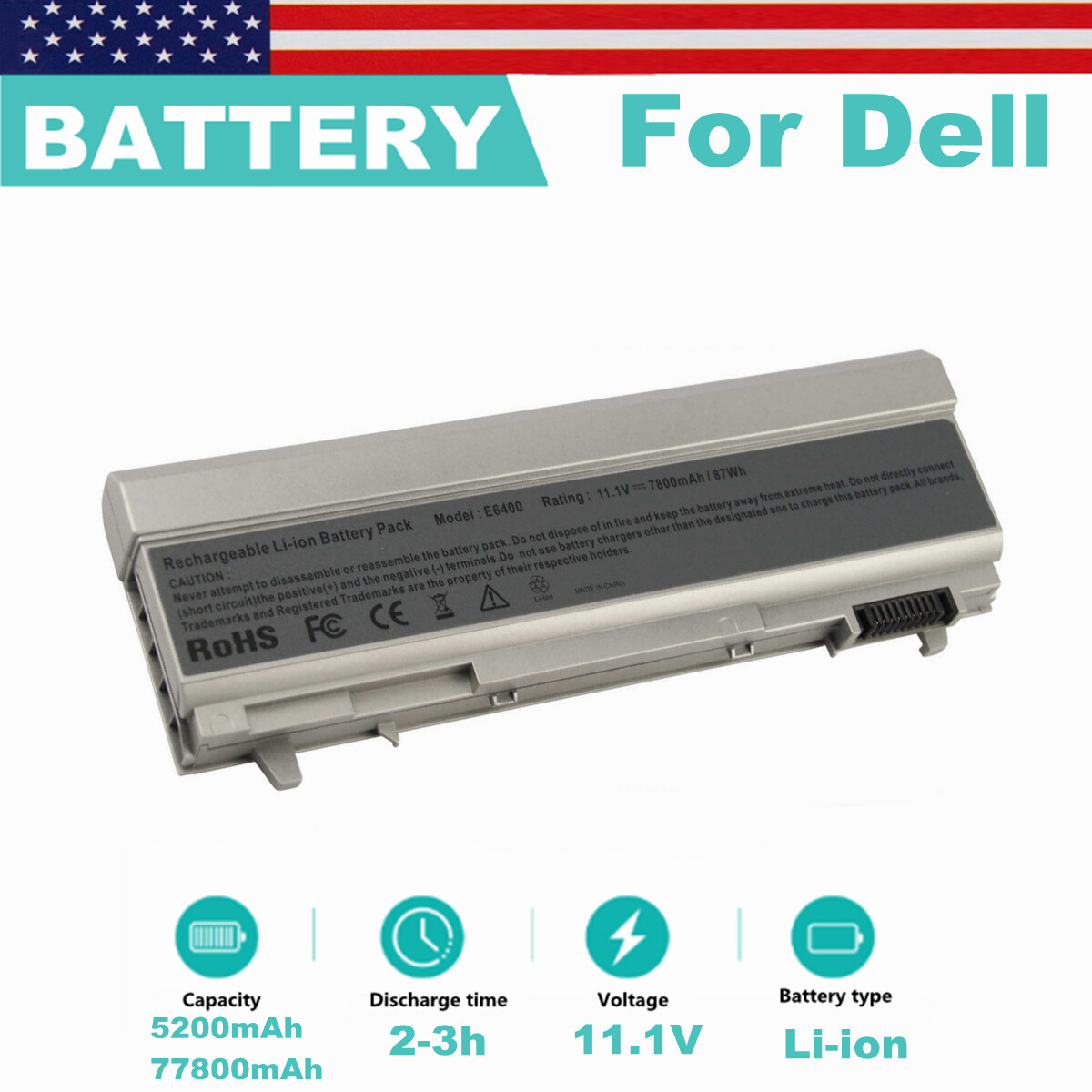 Battery For Dell Latitude E6400 E6410 E6500 E6510 Precision M2400 M4400 6/9 Cell