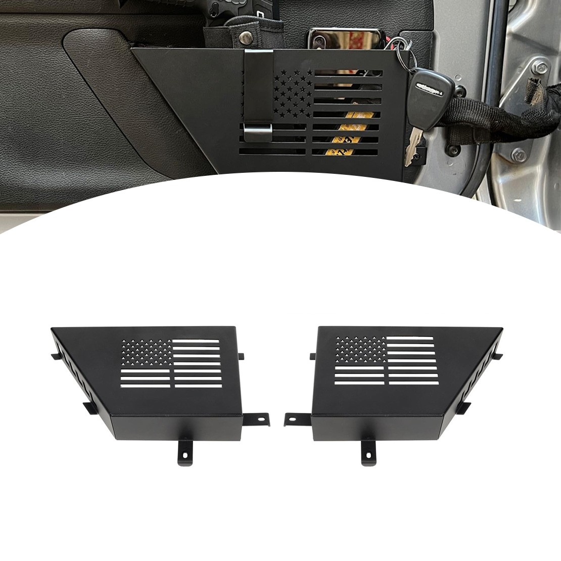 Metal Front Door Storage Box For Jeep Wrangler JK JKU 2007-2018 W