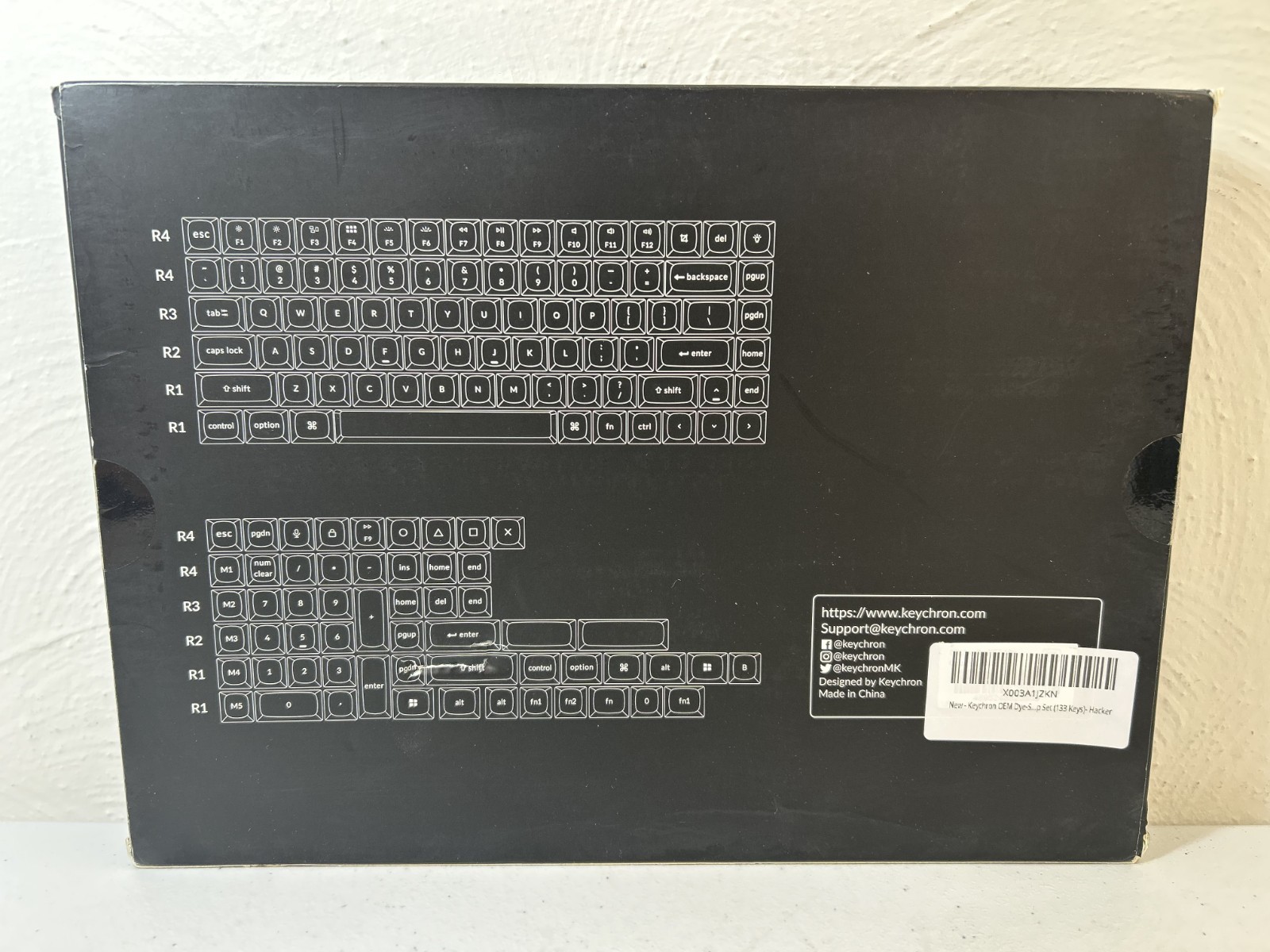 Keychron Keycap Set T7 Model OEM Hacker Keyboard 133 Keys Mint Green & Black