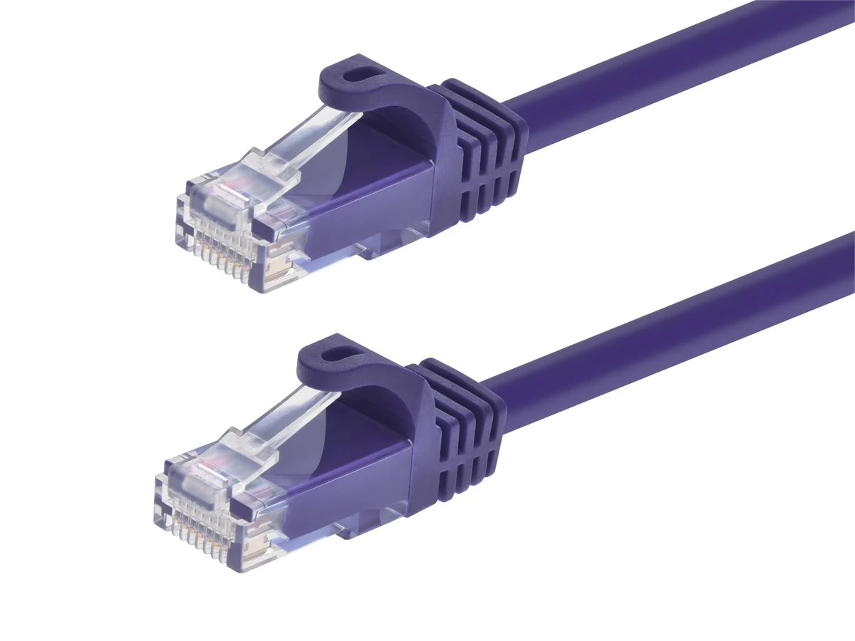Flexboot Cat6 Ethernet Patch Cable Network RJ45 Stranded UTP 24AWG 5ft Purlple