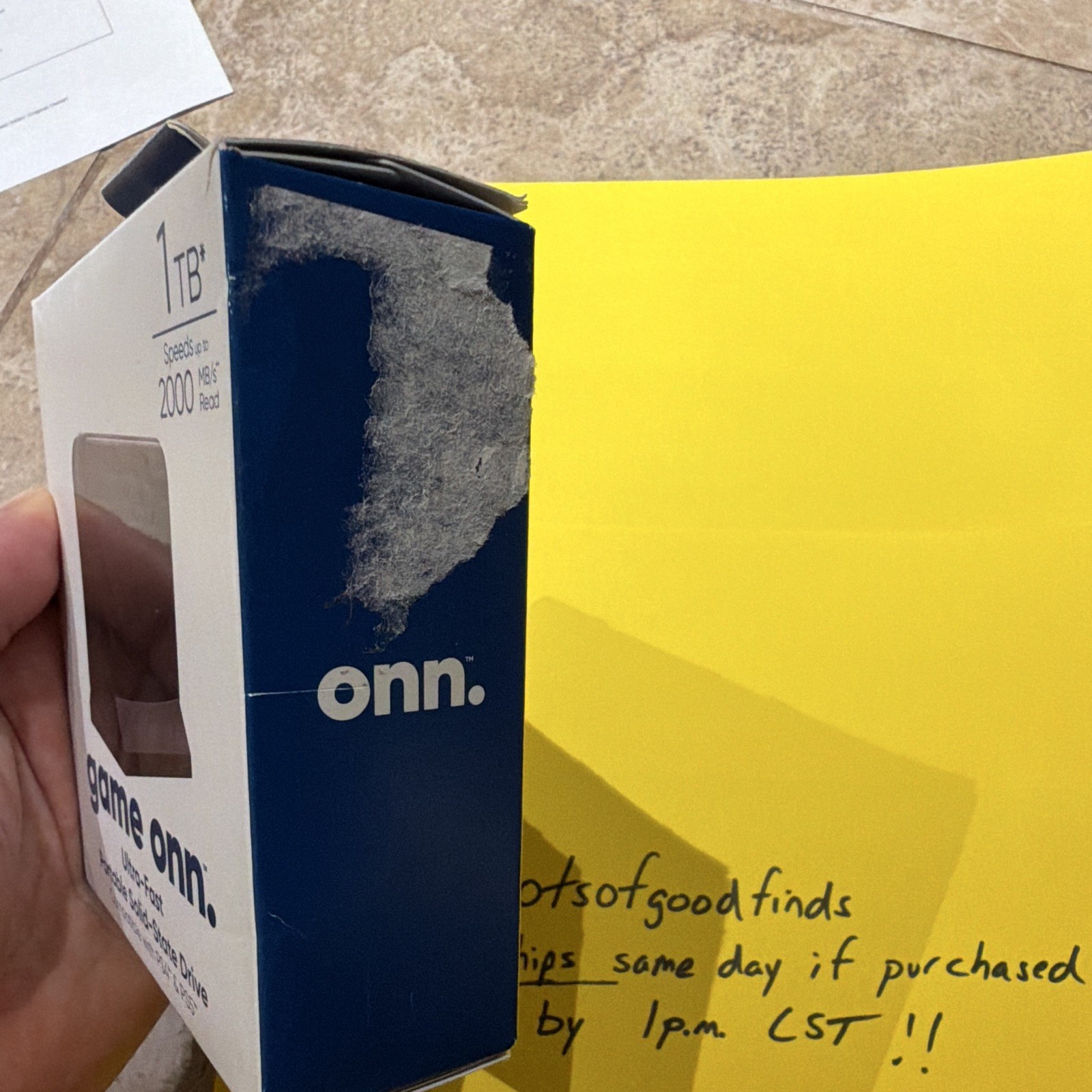 onn. game onn. 1TB Portable External SSD USB-C 2000MB/s Blue LED PS4/PS5 PC NEW