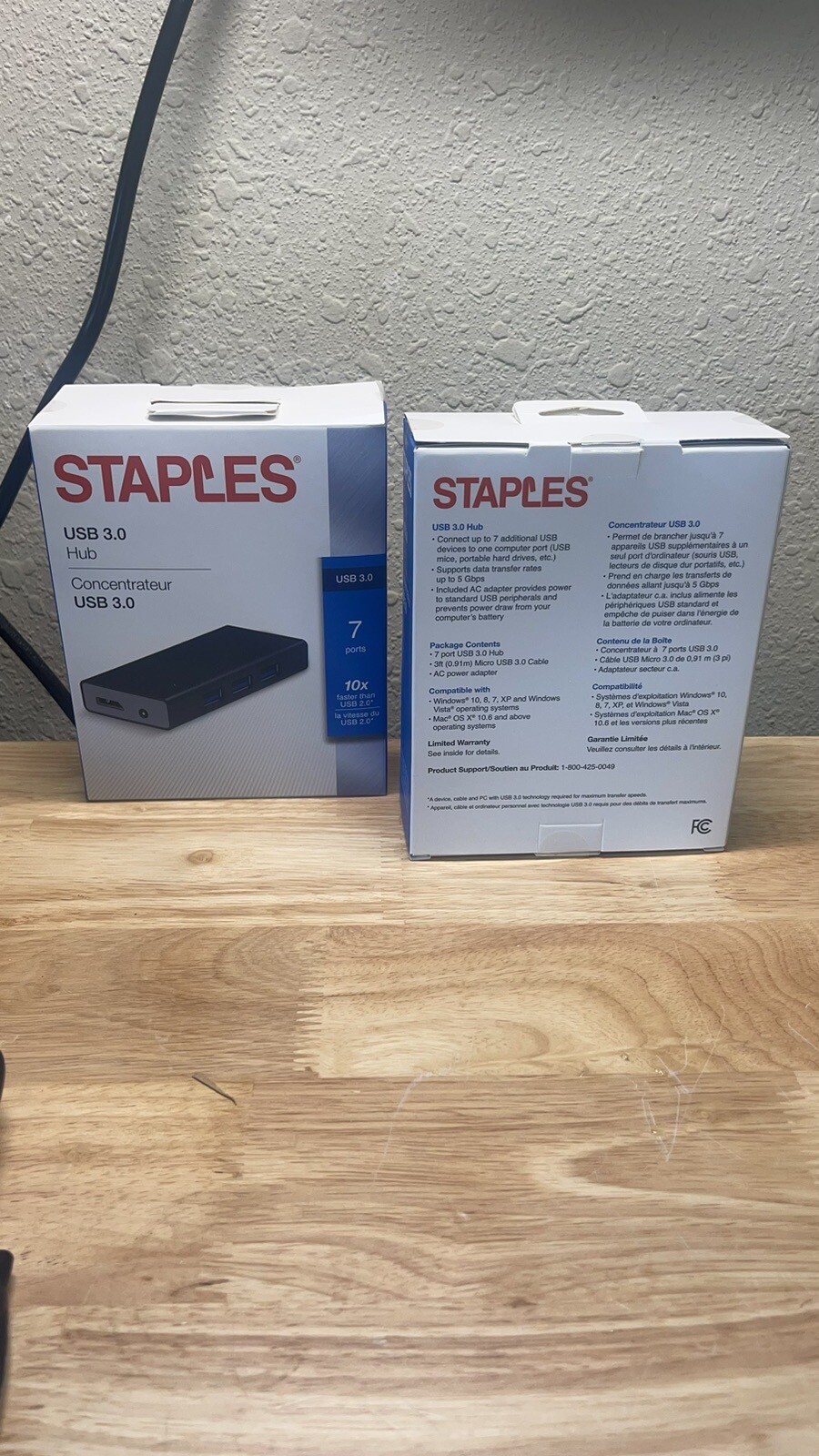 Two Staples USB 3.0 Hub 7 Port, New In Box. Fast Shipping.