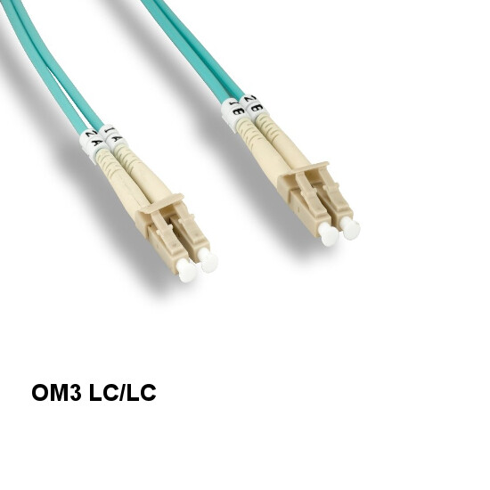 1m OM3 LC/LC Duplex 50/125 Multimode Fiber Optic Patch Cable 10Gb Ethernet OFNR