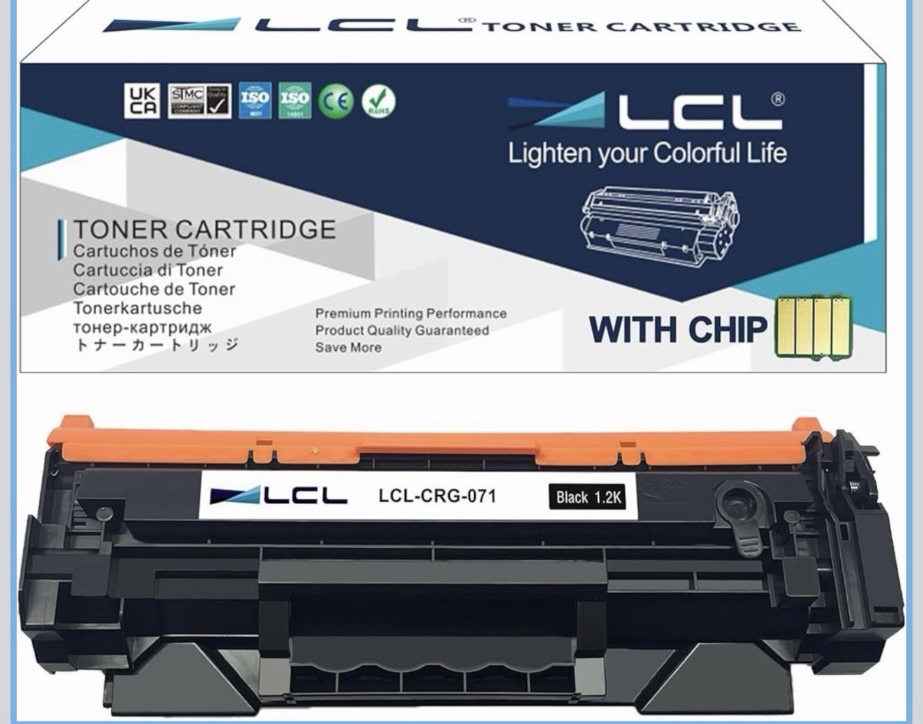 LCL Compatible Toner Cartridge Black for Canon 071 CRG071 LBP122dw MF272dw New