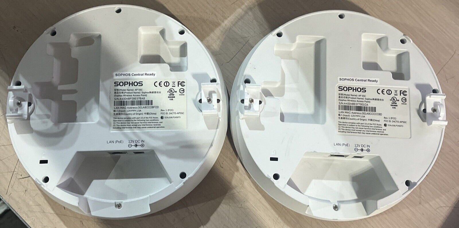 LOT OF 2 SOPHOS AP 55C HARDWARE
