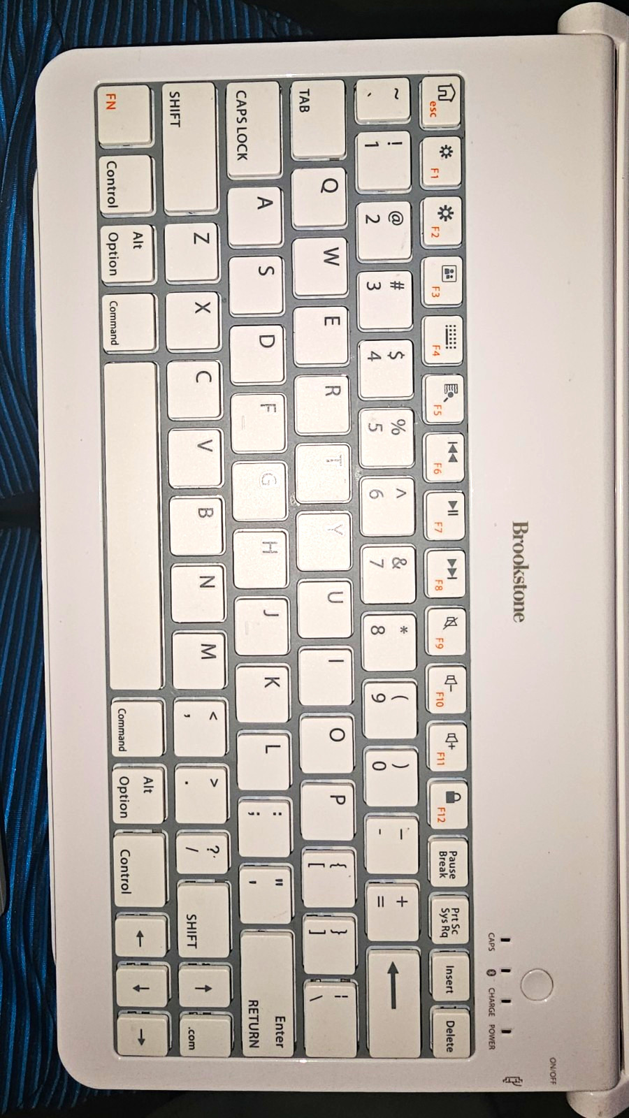 Brookstone Universal Stand Bluetooth Keyboard Dock USB English QWERTY White/Gray