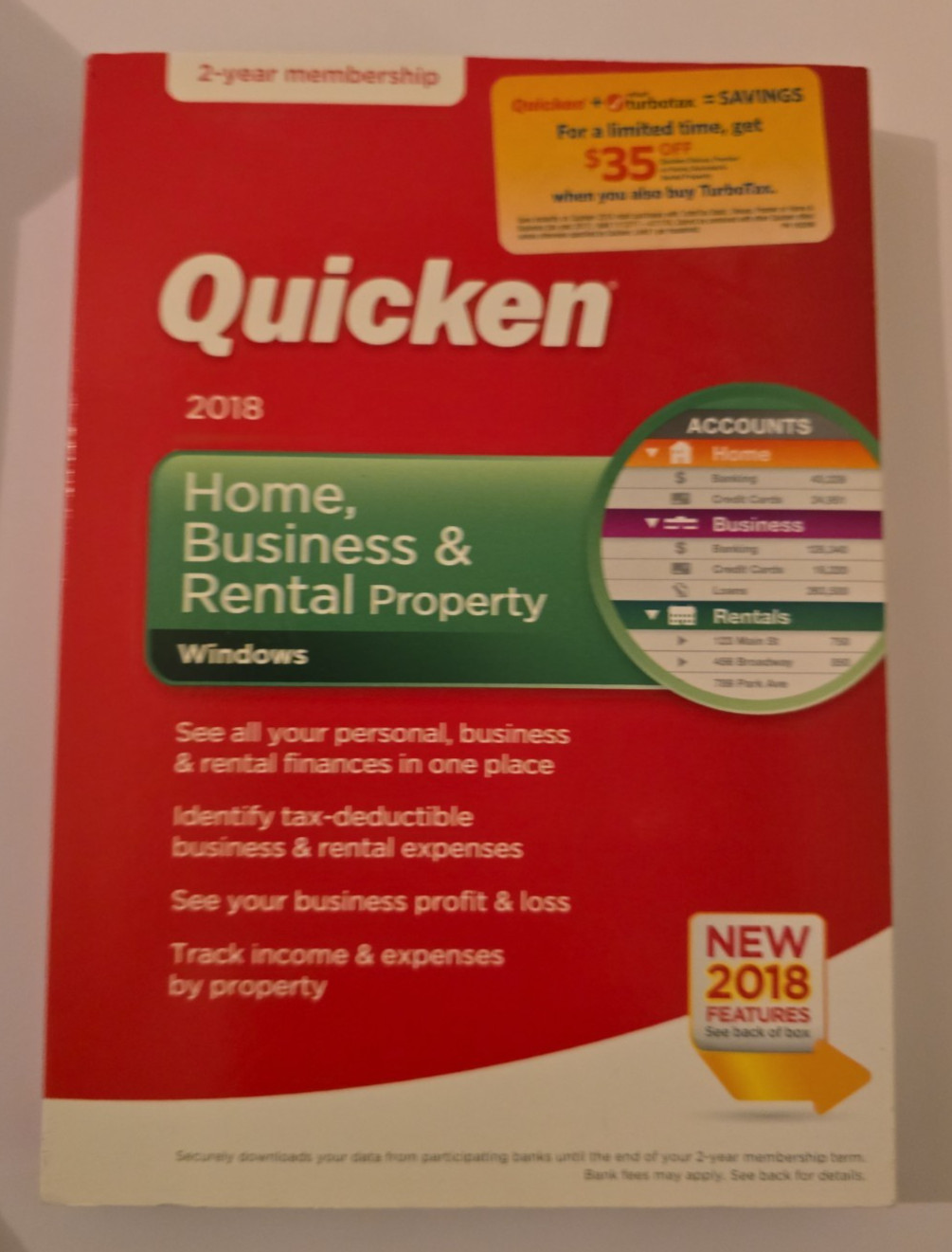 QUICKEN Home, Business & Rental 2018 For WINDOWS 7/8/8.1/10