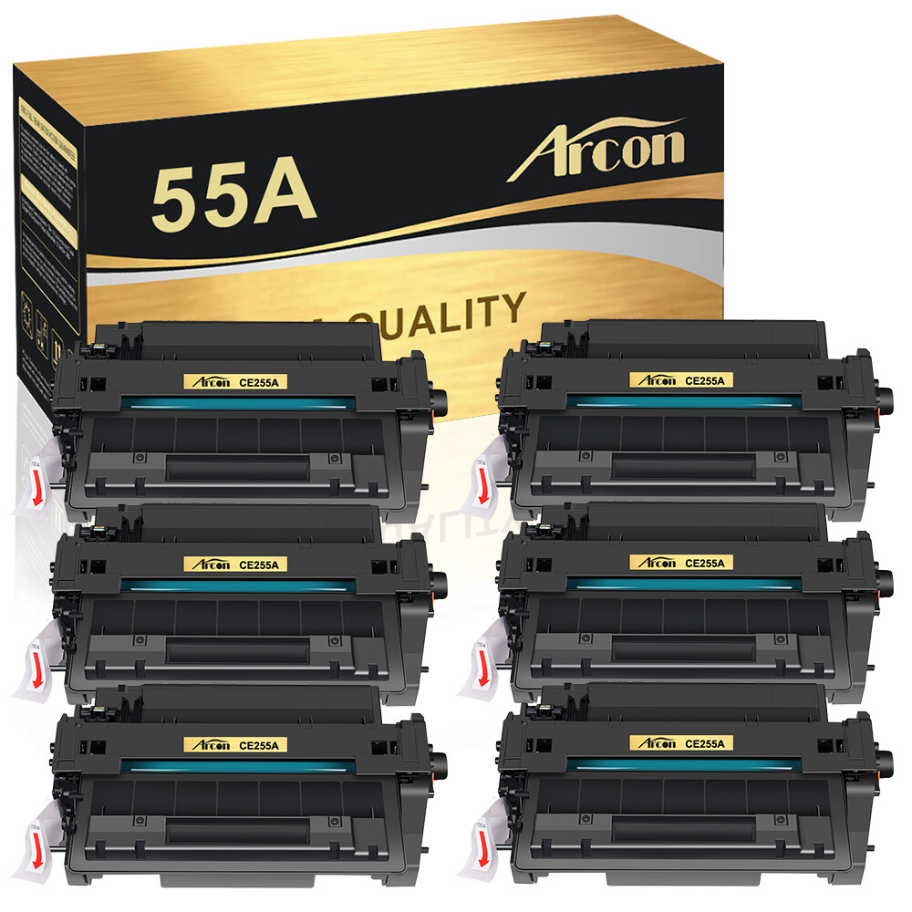 6 Pack CE255A 55A Toner fit for HP LaserJet Pro P3011 P3015D P3015n P3015X P3016