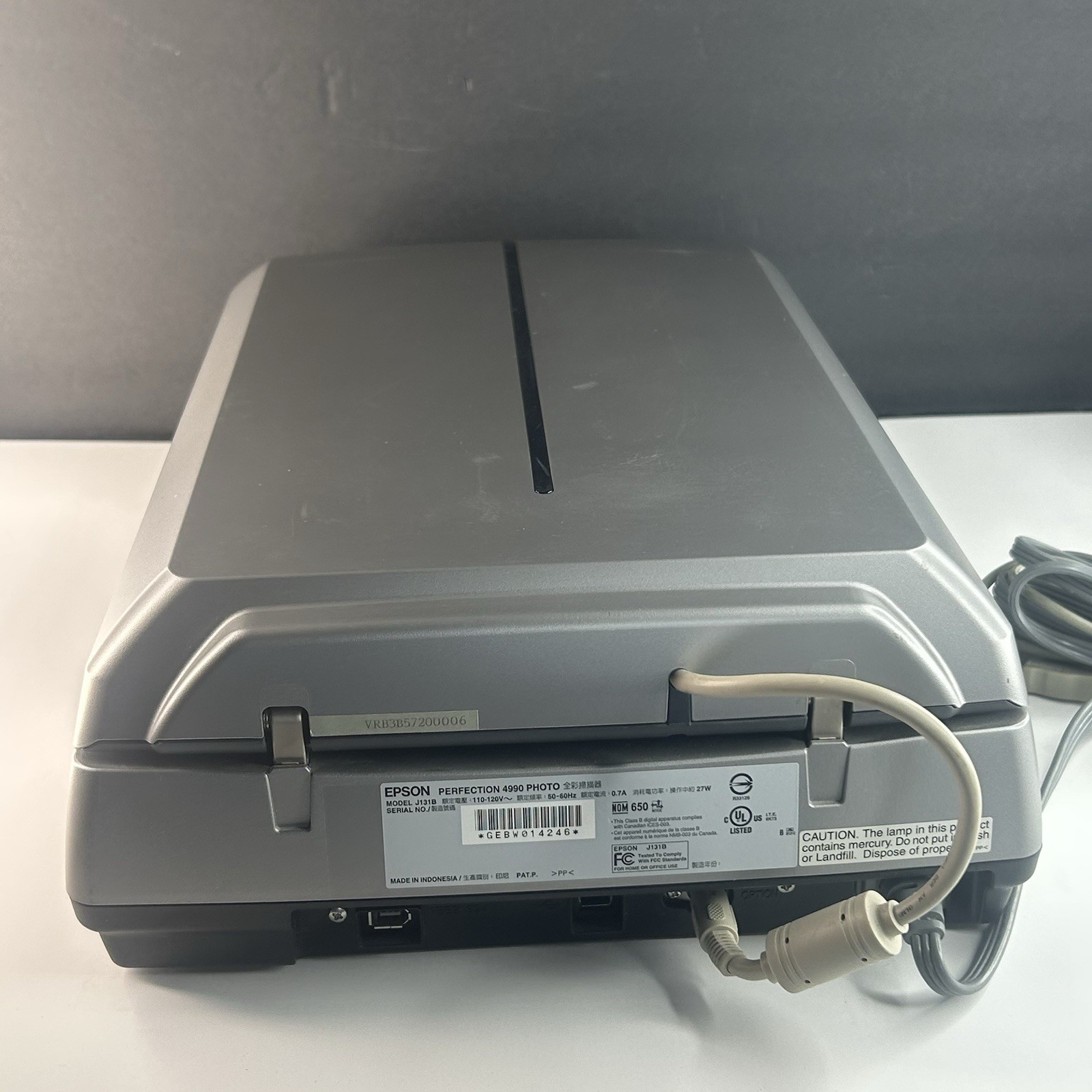 Epson Perfection 4990 Photo Scanner With Power And Usb Cables