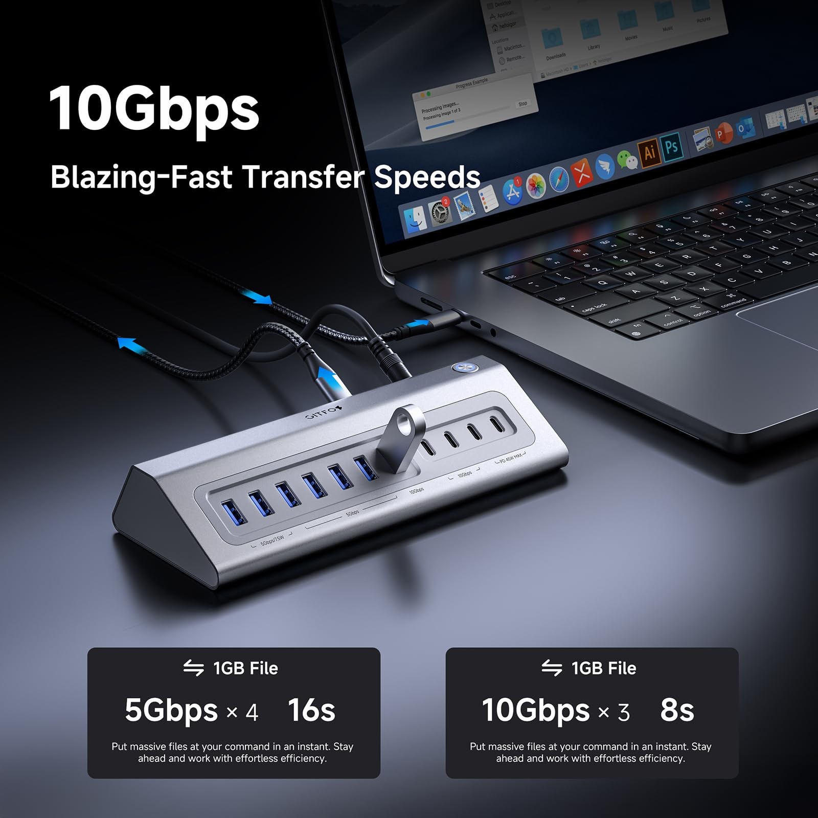 Giftos Powered USB Hub, 18 in 1 USB 3.2 Hub with 4K HDMI, PD 100W,45W Charge,…