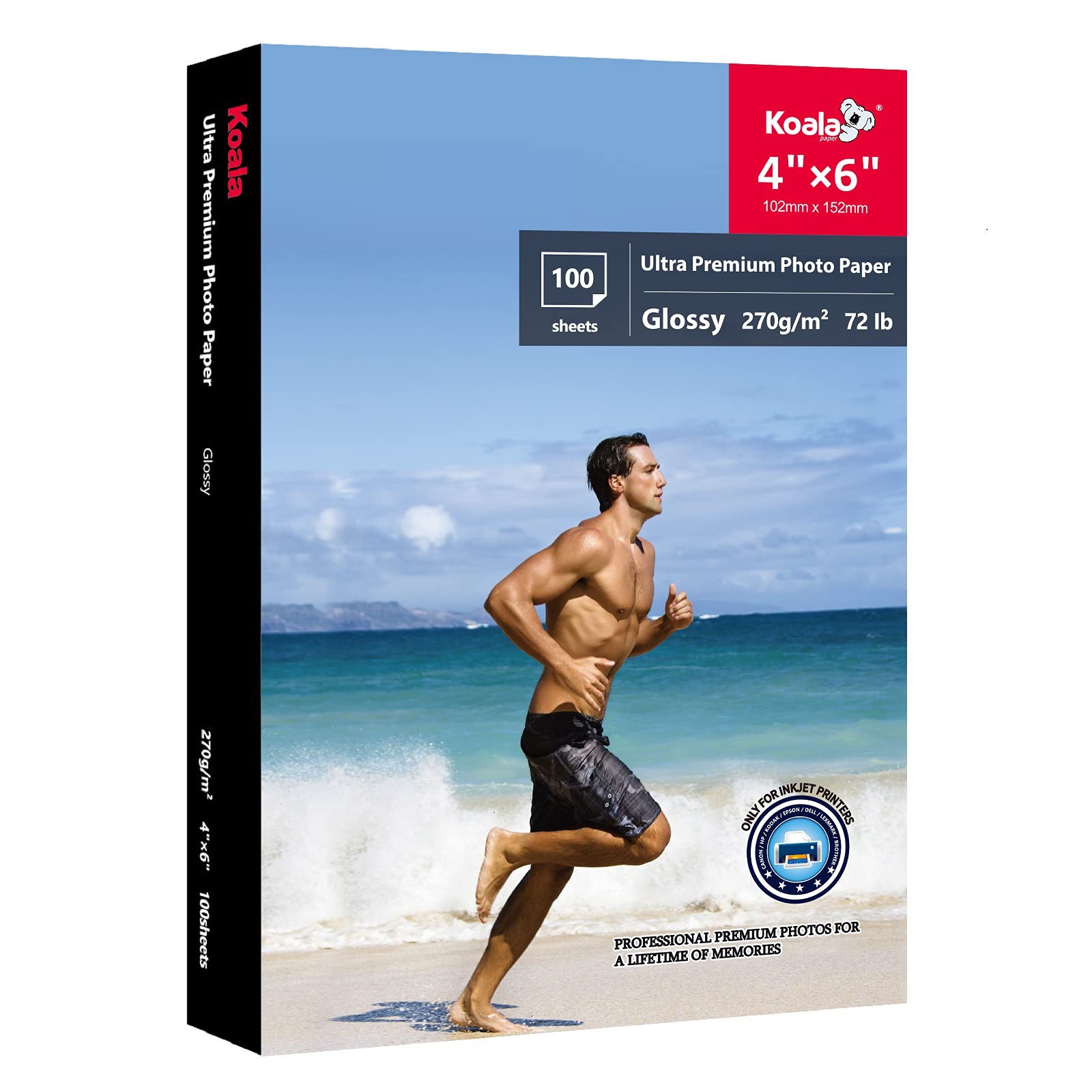 100 Sheets 4×6 Inch Ultra Premium Glossy Photo Printer Paper Water Resistant