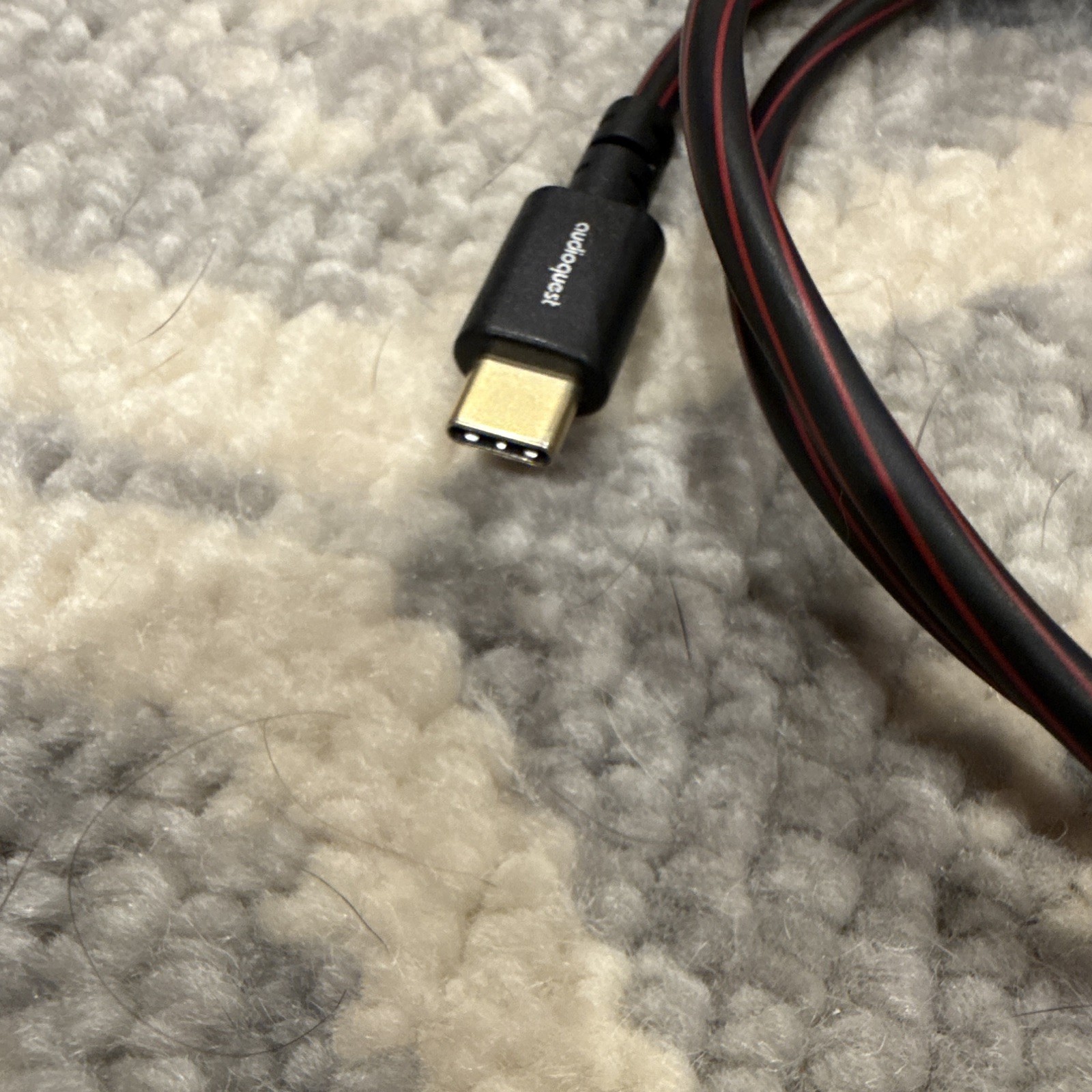 AudioQuest Cinnamon USB-A to USB-C Gold-Plated USB Cable Black/Red .75m