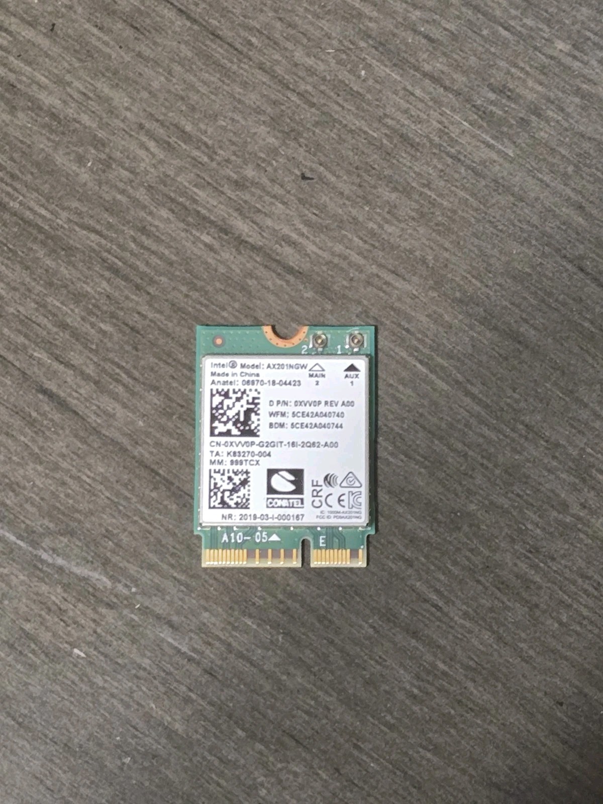 Intel AX201NGW Wi-Fi 6 AX201 802.11ax Bluetooth 5.1 M.2 2230 CNVio2 Wireless…